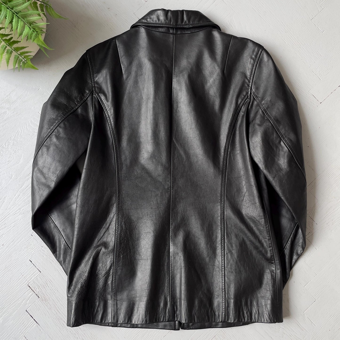 S Vintage 00s Gap Leather Full Zip Jacket
