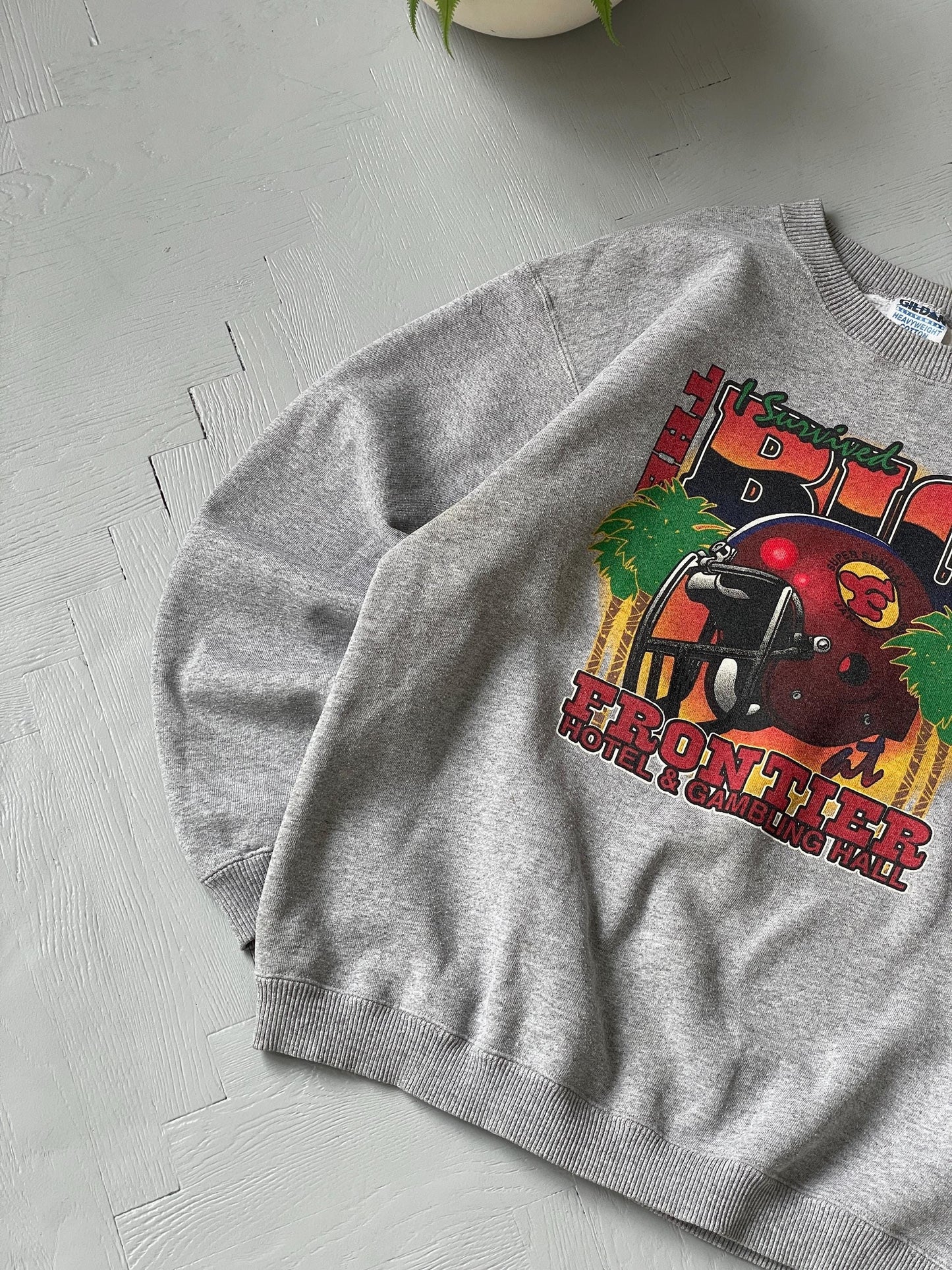 L Vintage American Football Baggy Crewneck Sweatshirt
