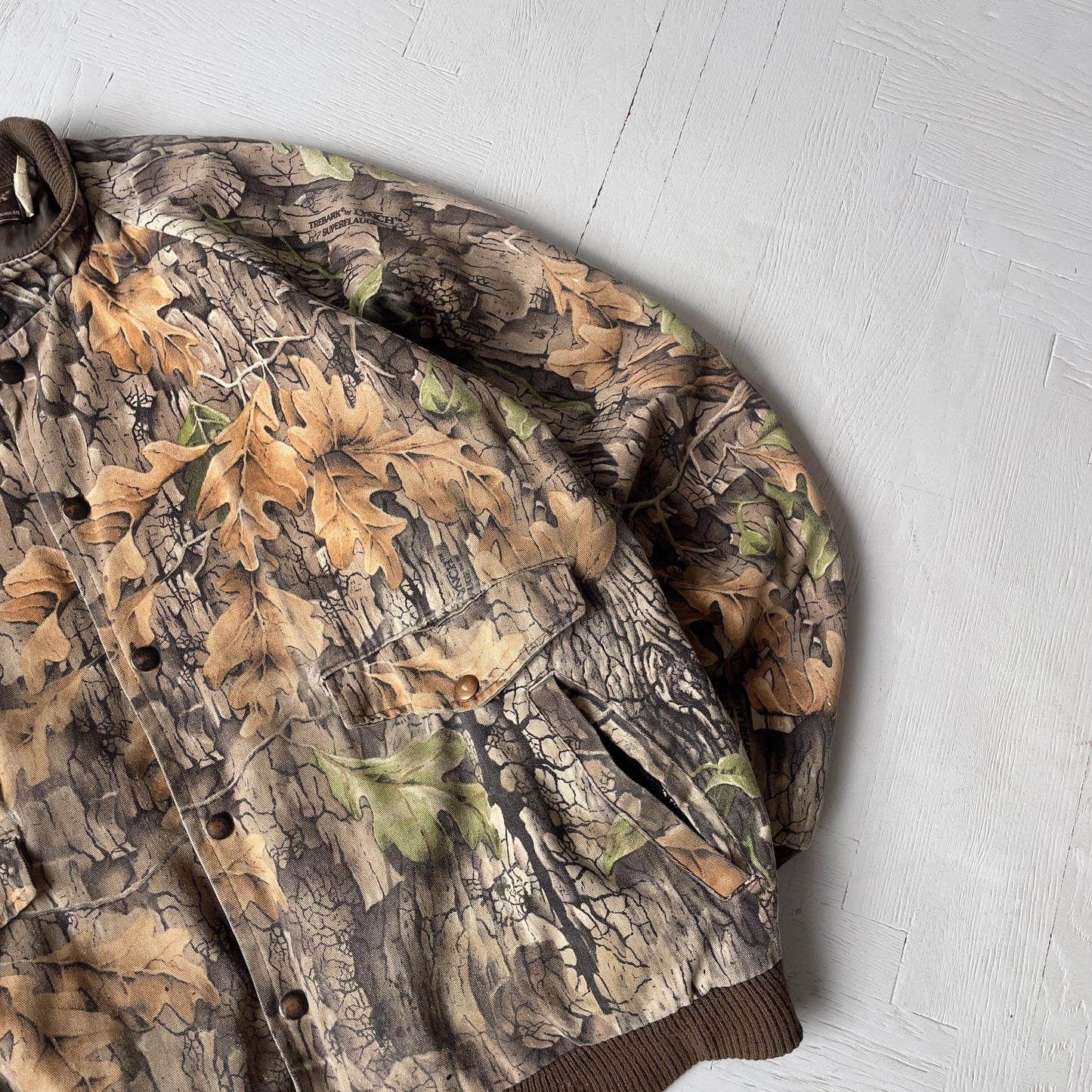 L Vintage Camo Realtree Bomber Jacket