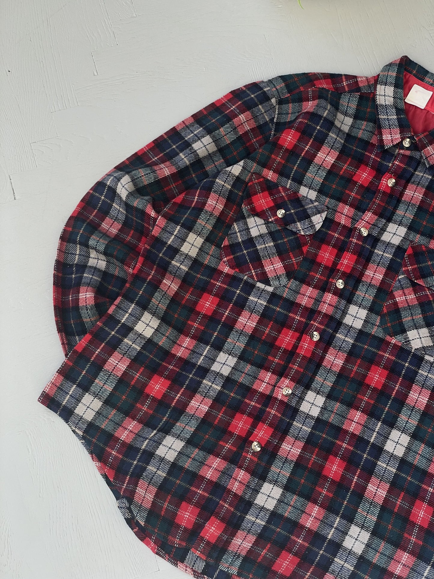 L Vintage Flannel Plaid Shirt
