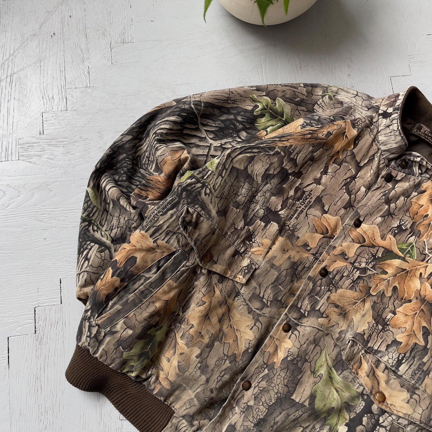 L Vintage Camo Realtree Bomber Jacket