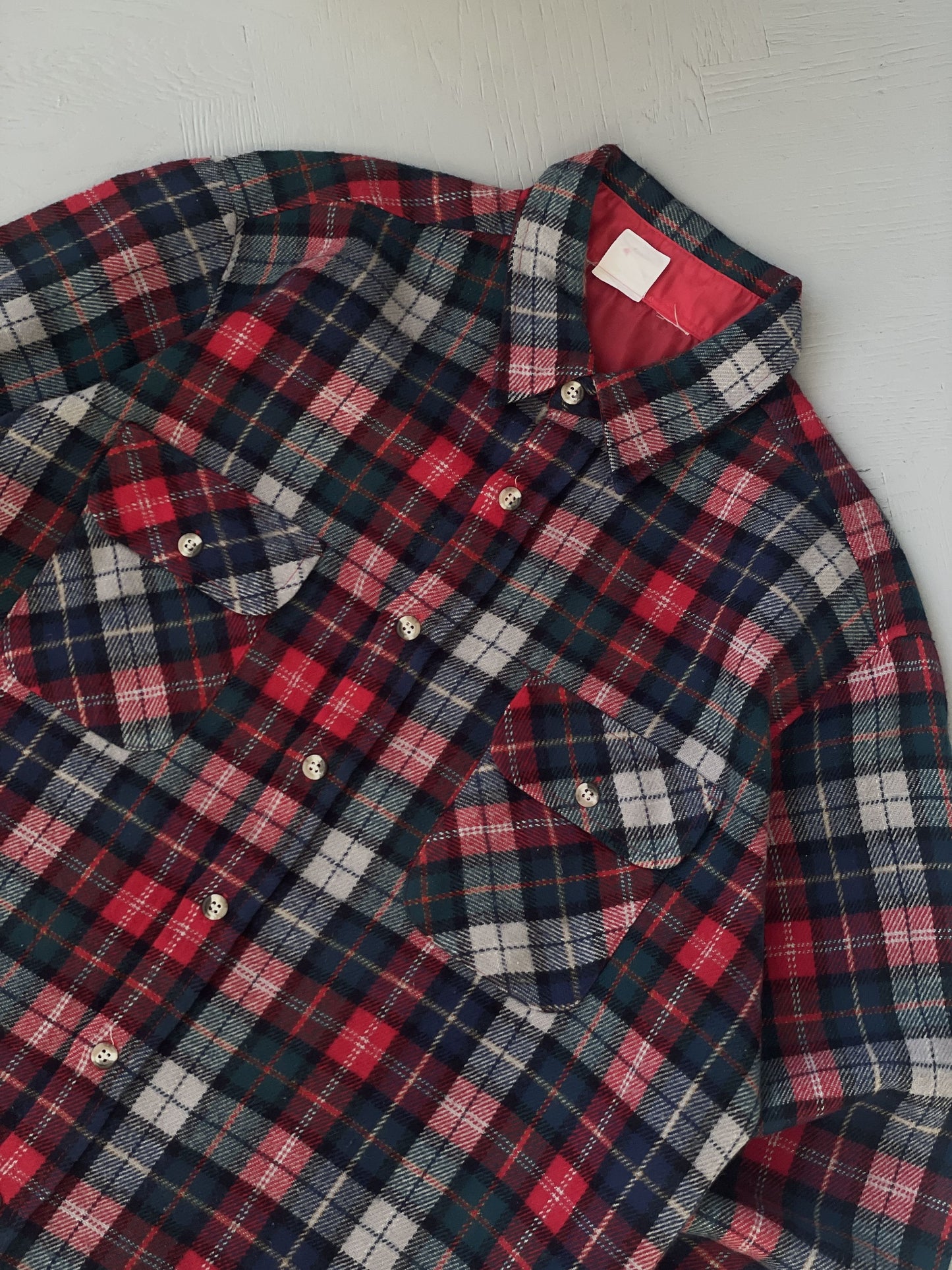 L Vintage Flannel Plaid Shirt
