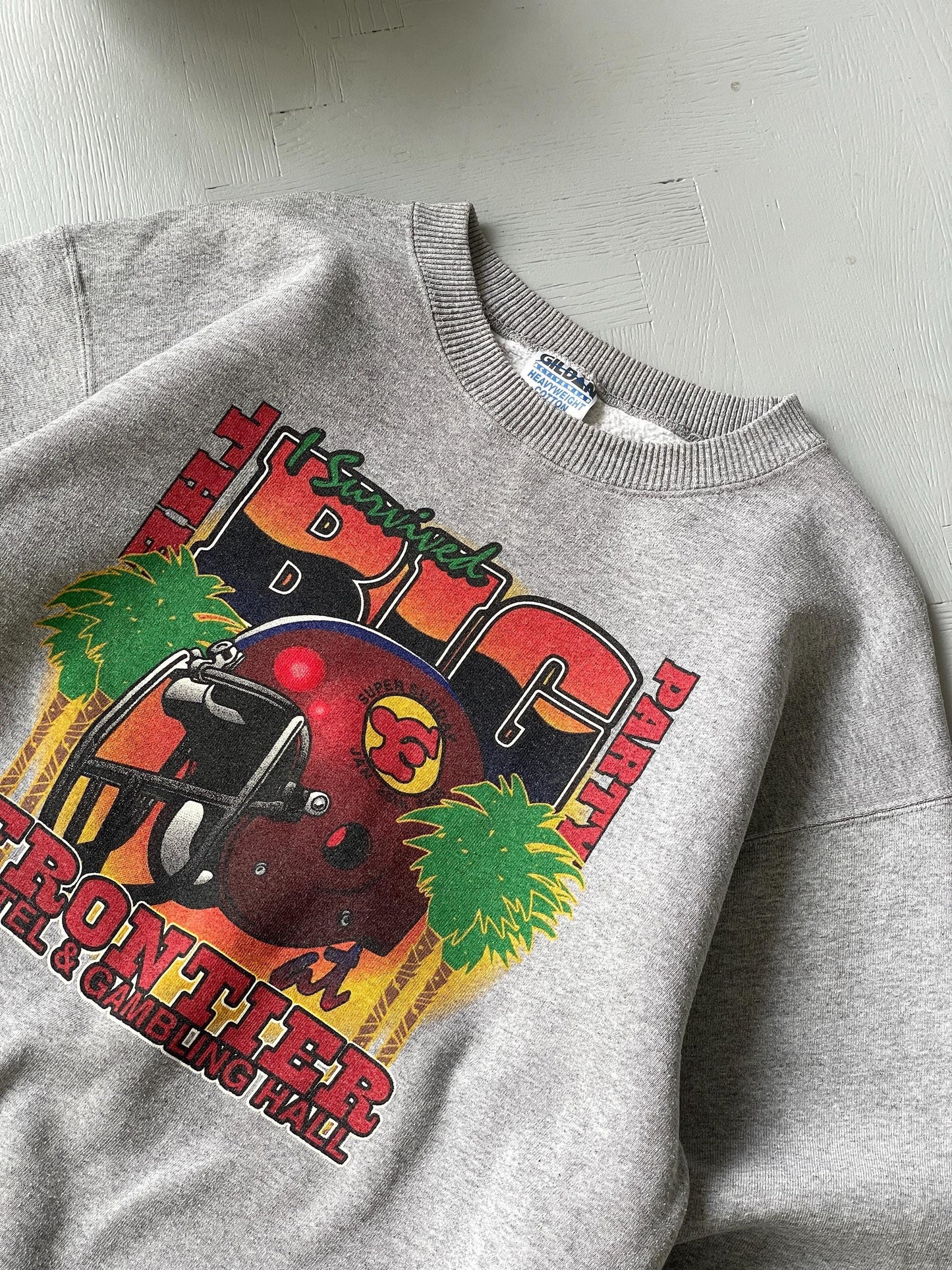 L Vintage American Football Baggy Crewneck Sweatshirt