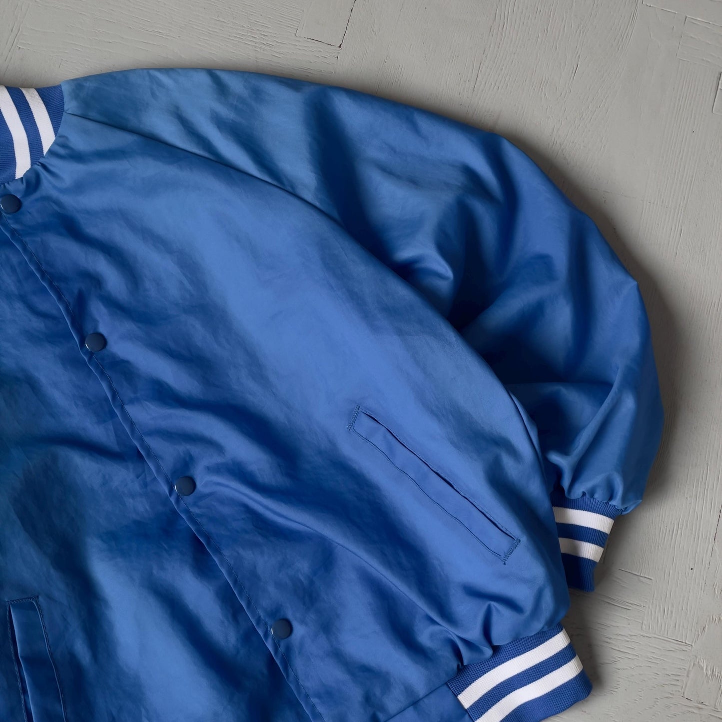 M Vintage Varsity Nylon Bomber Jacket
