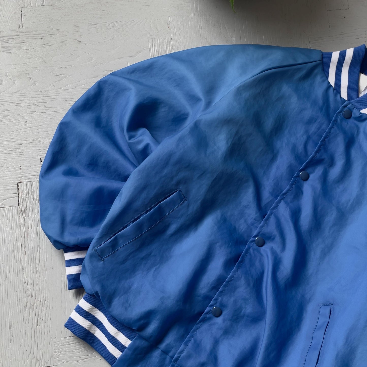 M Vintage Varsity Nylon Bomber Jacket