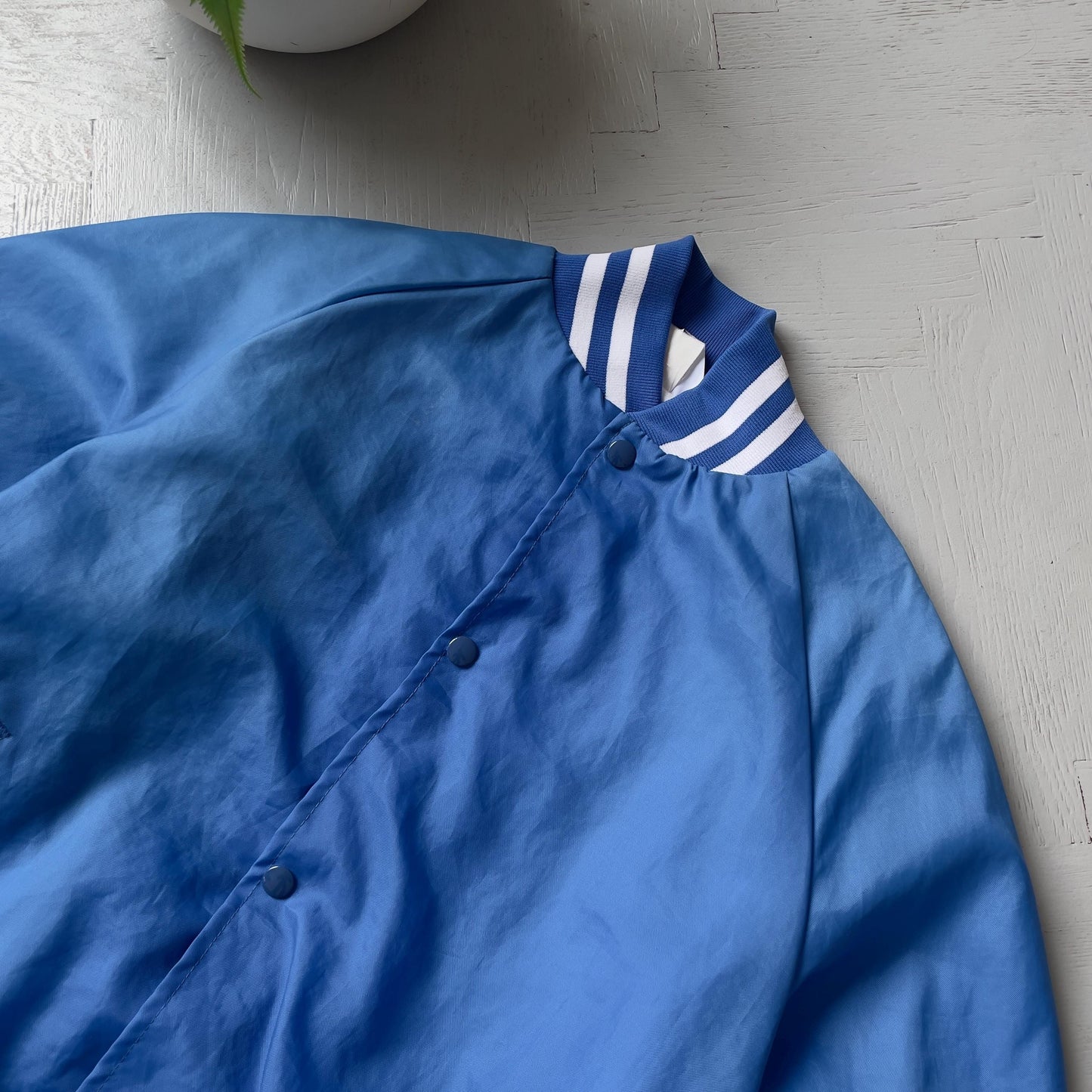M Vintage Varsity Nylon Bomber Jacket