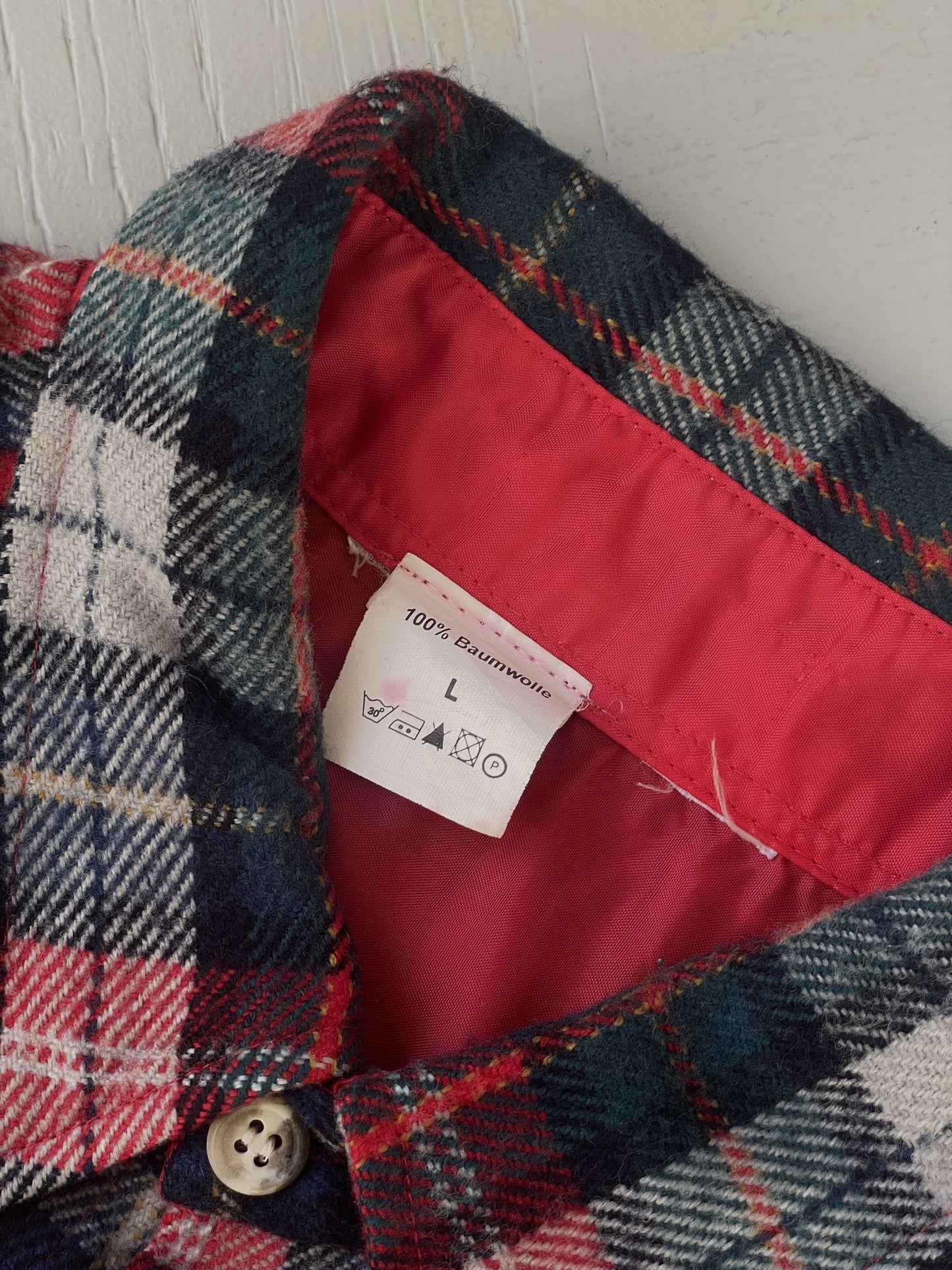 L Vintage Flannel Plaid Shirt