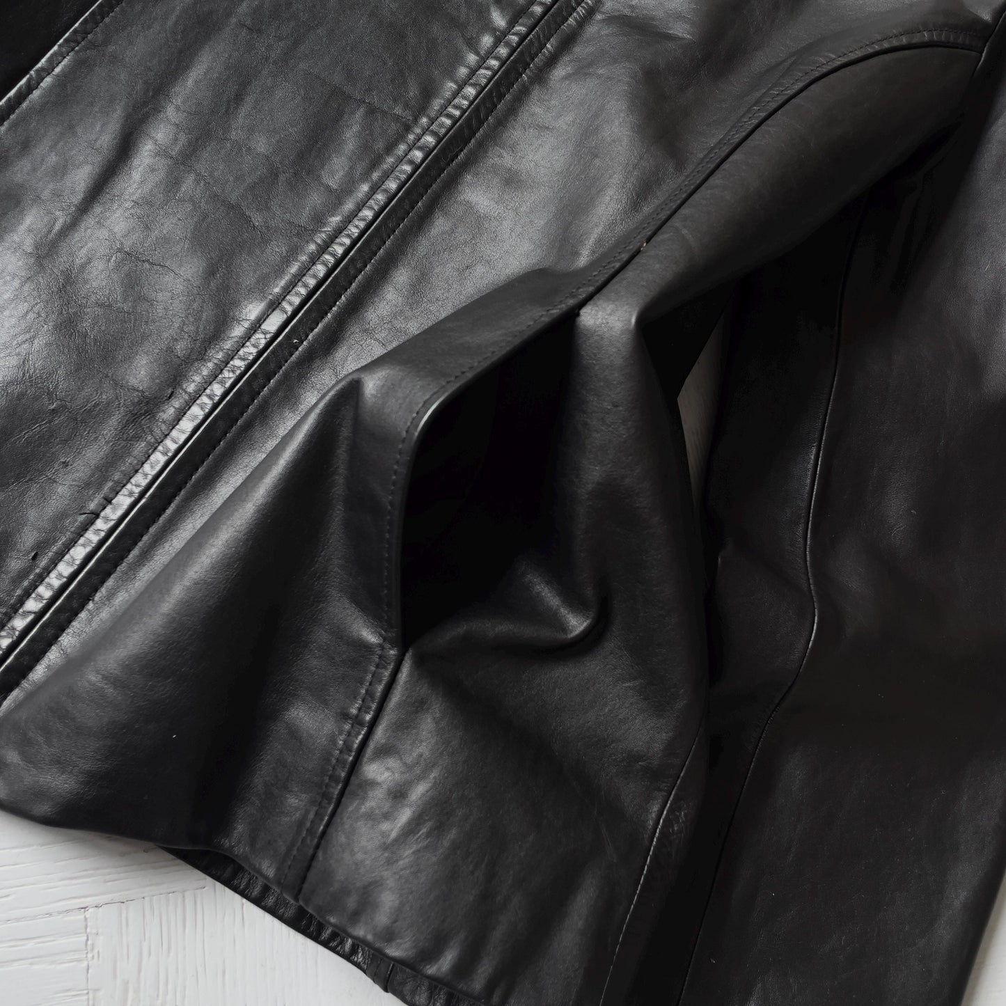 S Vintage 00s Gap Leather Full Zip Jacket