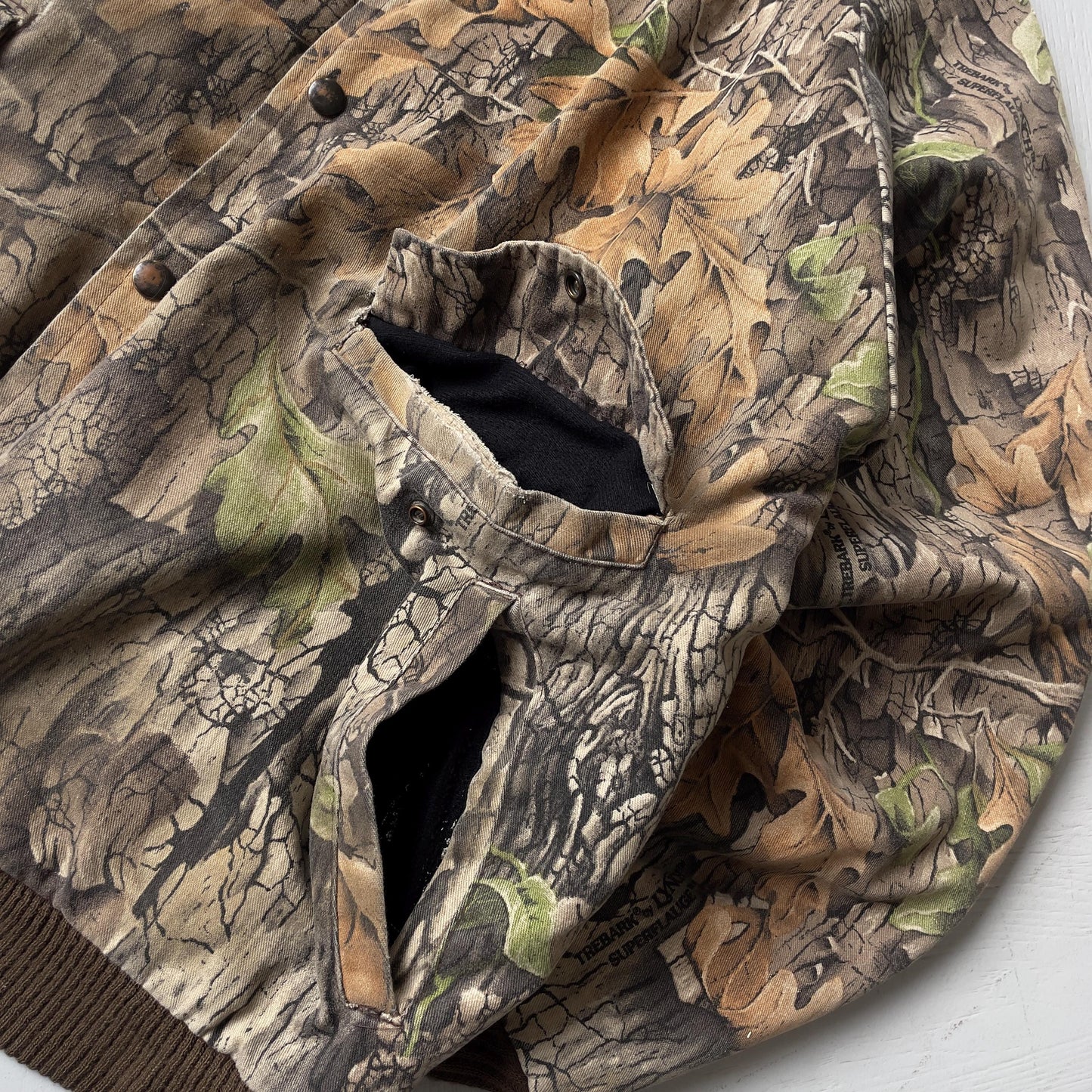 L Vintage Camo Realtree Bomber Jacket
