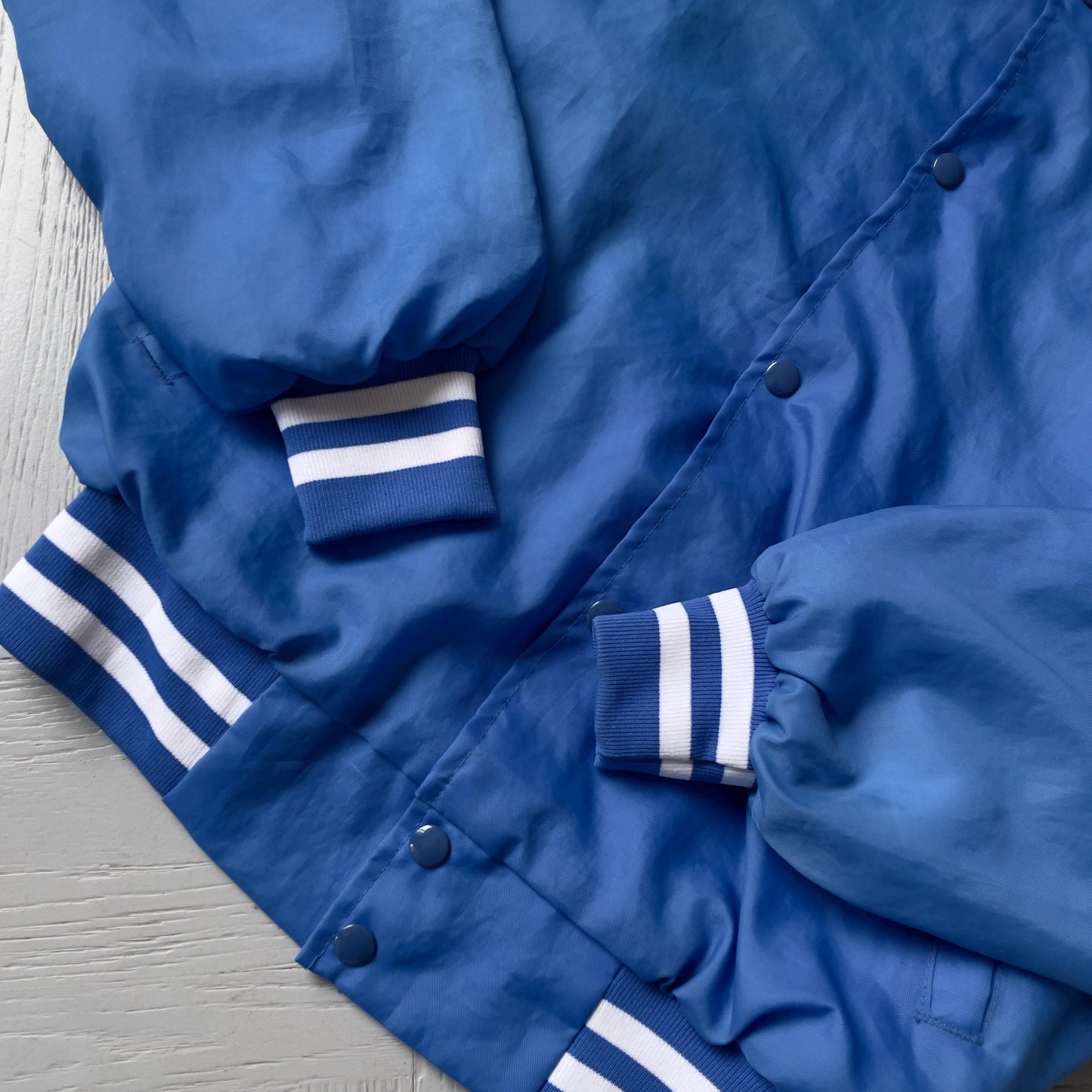 M Vintage Varsity Nylon Bomber Jacket
