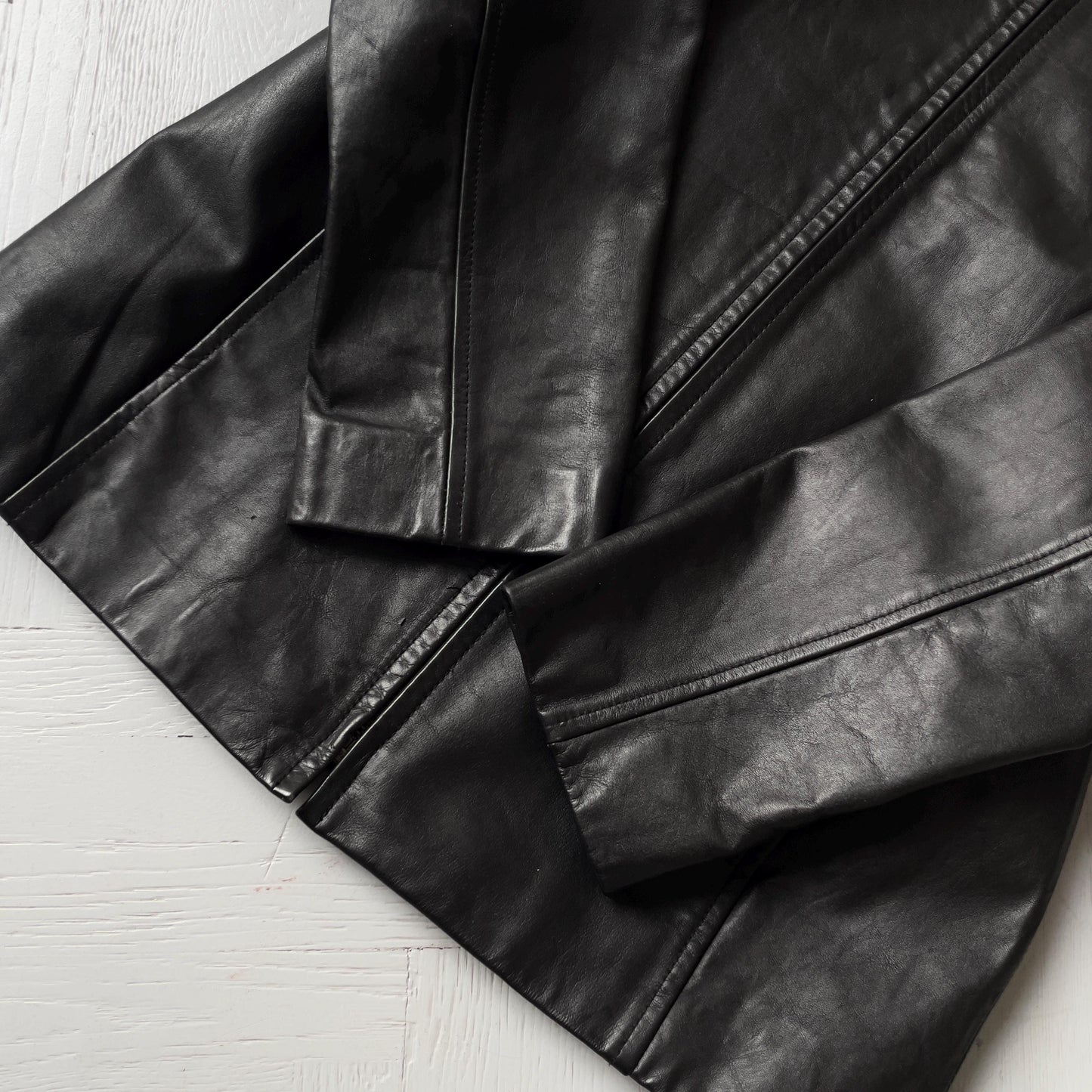 S Vintage 00s Gap Leather Full Zip Jacket