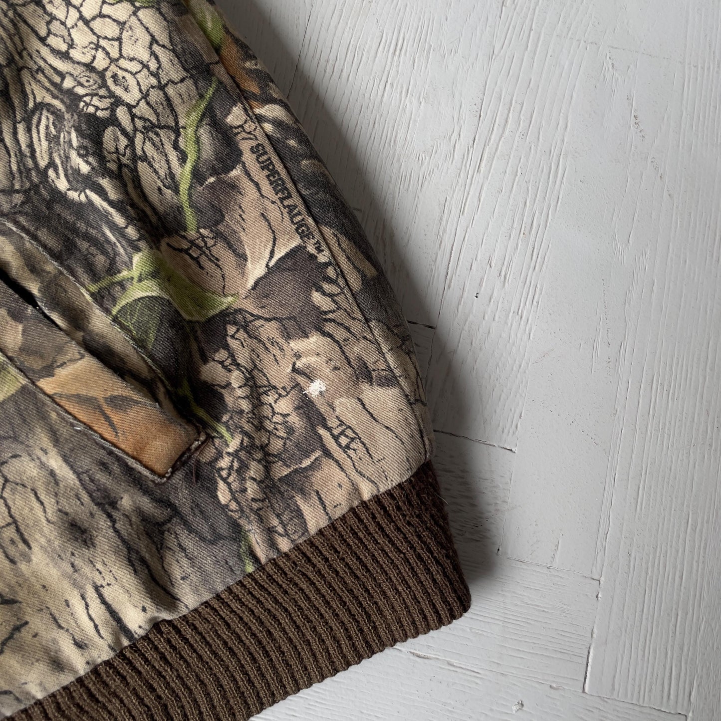 L Vintage Camo Realtree Bomber Jacket