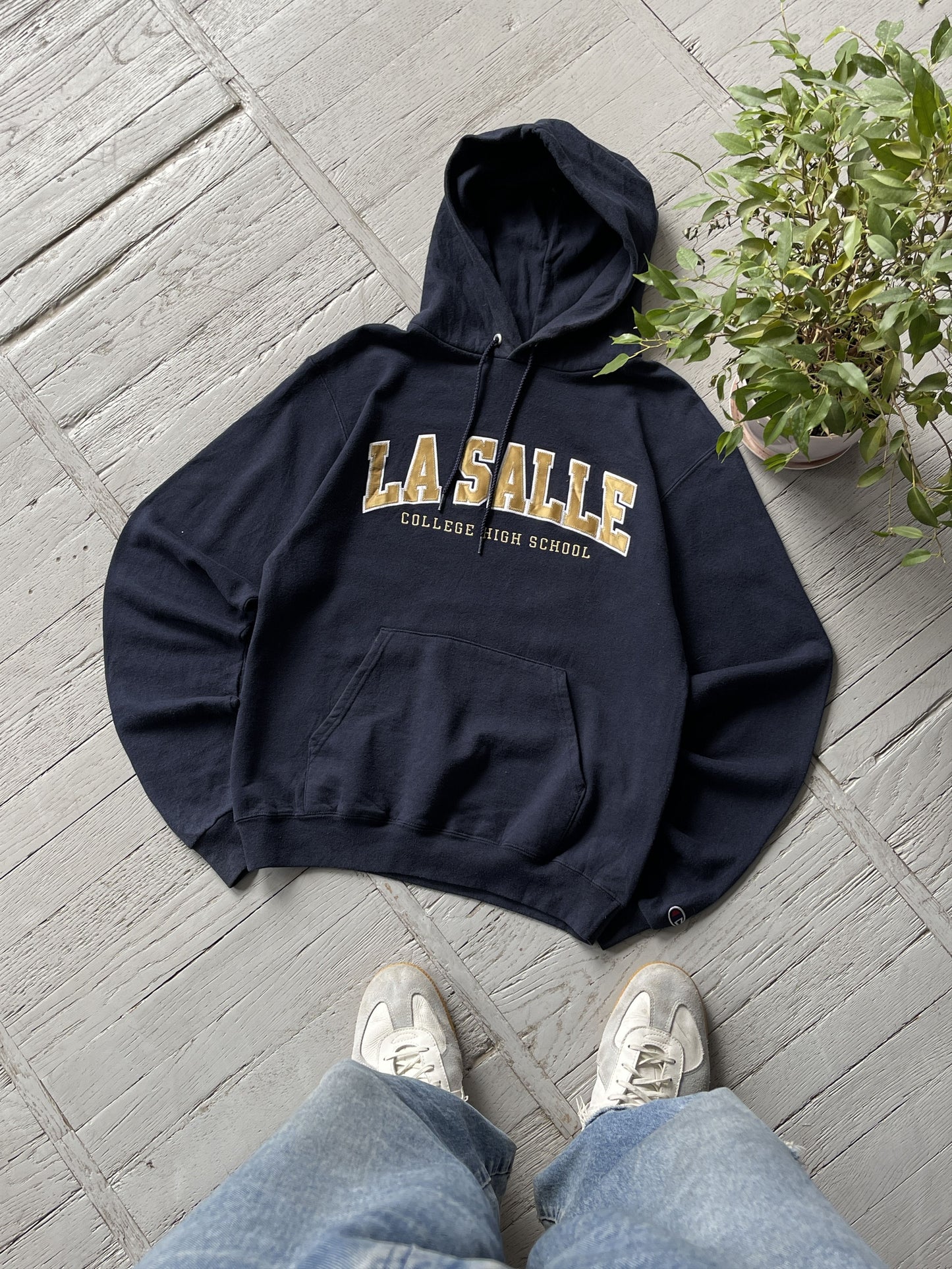 S Vintage Champion La Salle University Hooded Sweatshirt