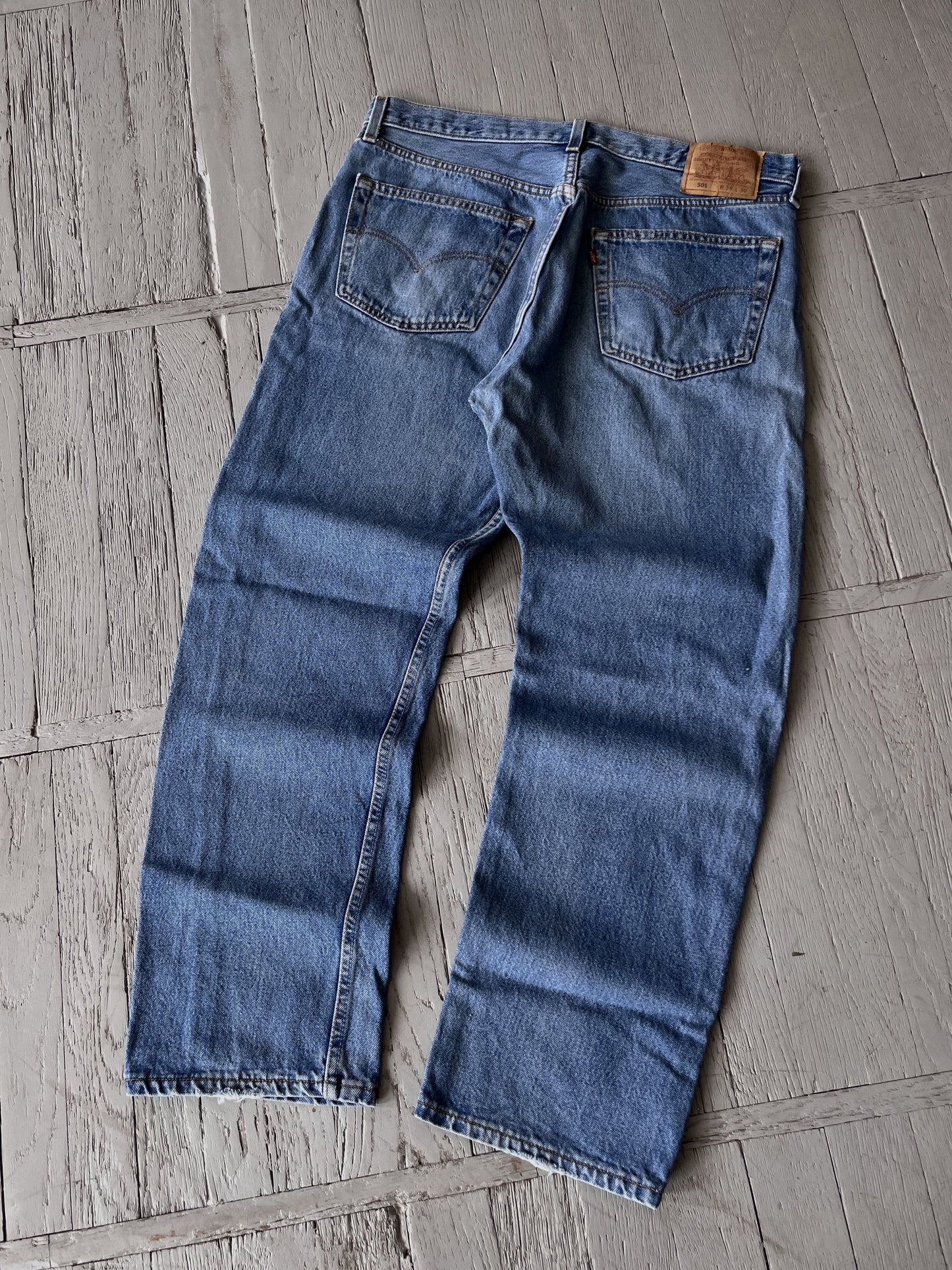 Джинси 90-х Levi's 501 Washed Blue Denim