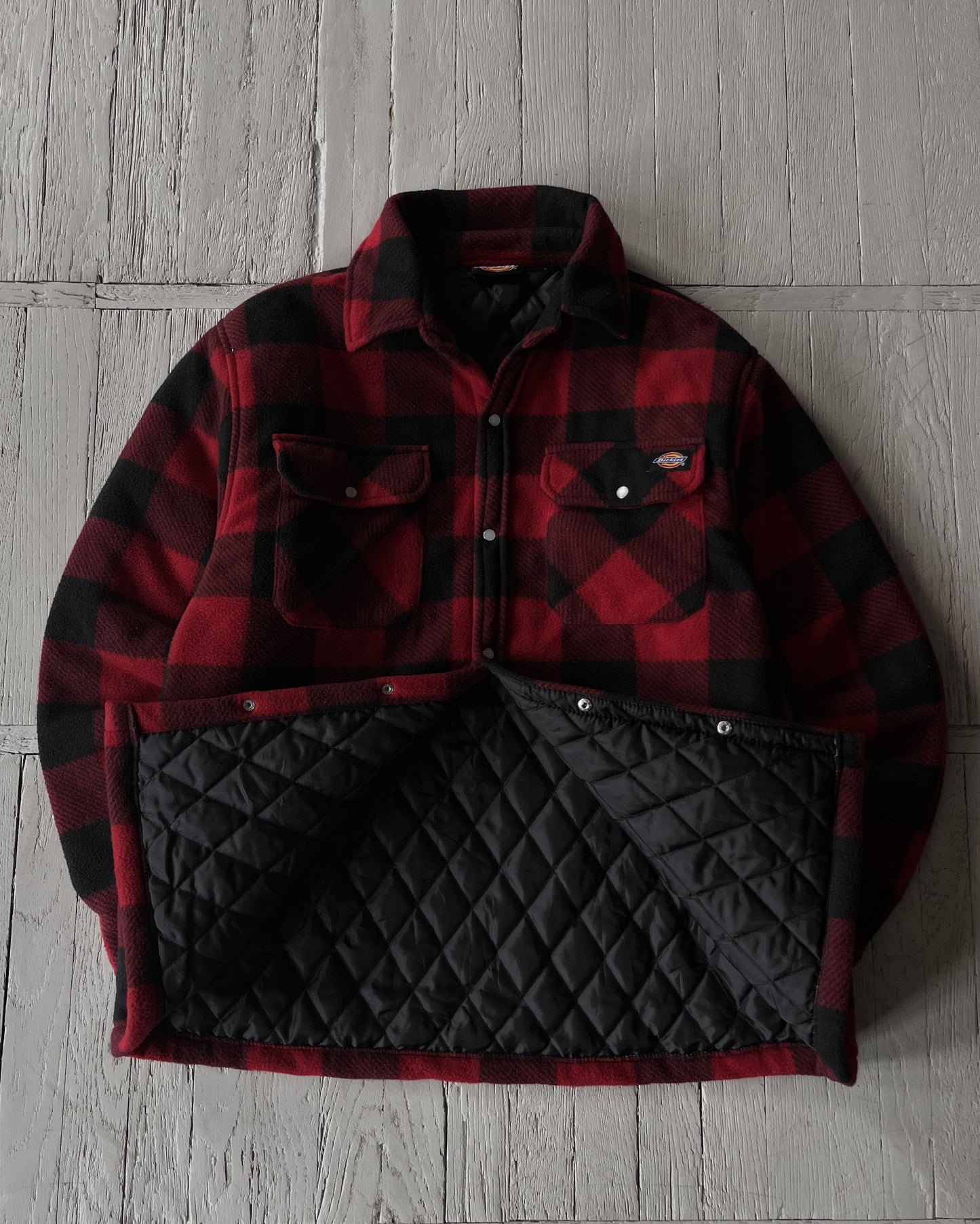 Vintage Dickies Quilted Fleece Jacket Shirt