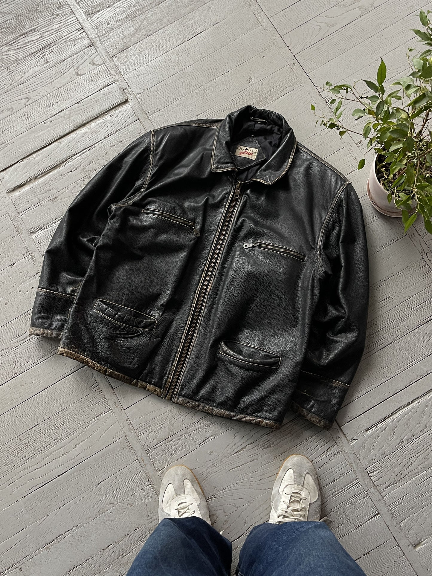 Vintage Real Leather Aviator Jacket