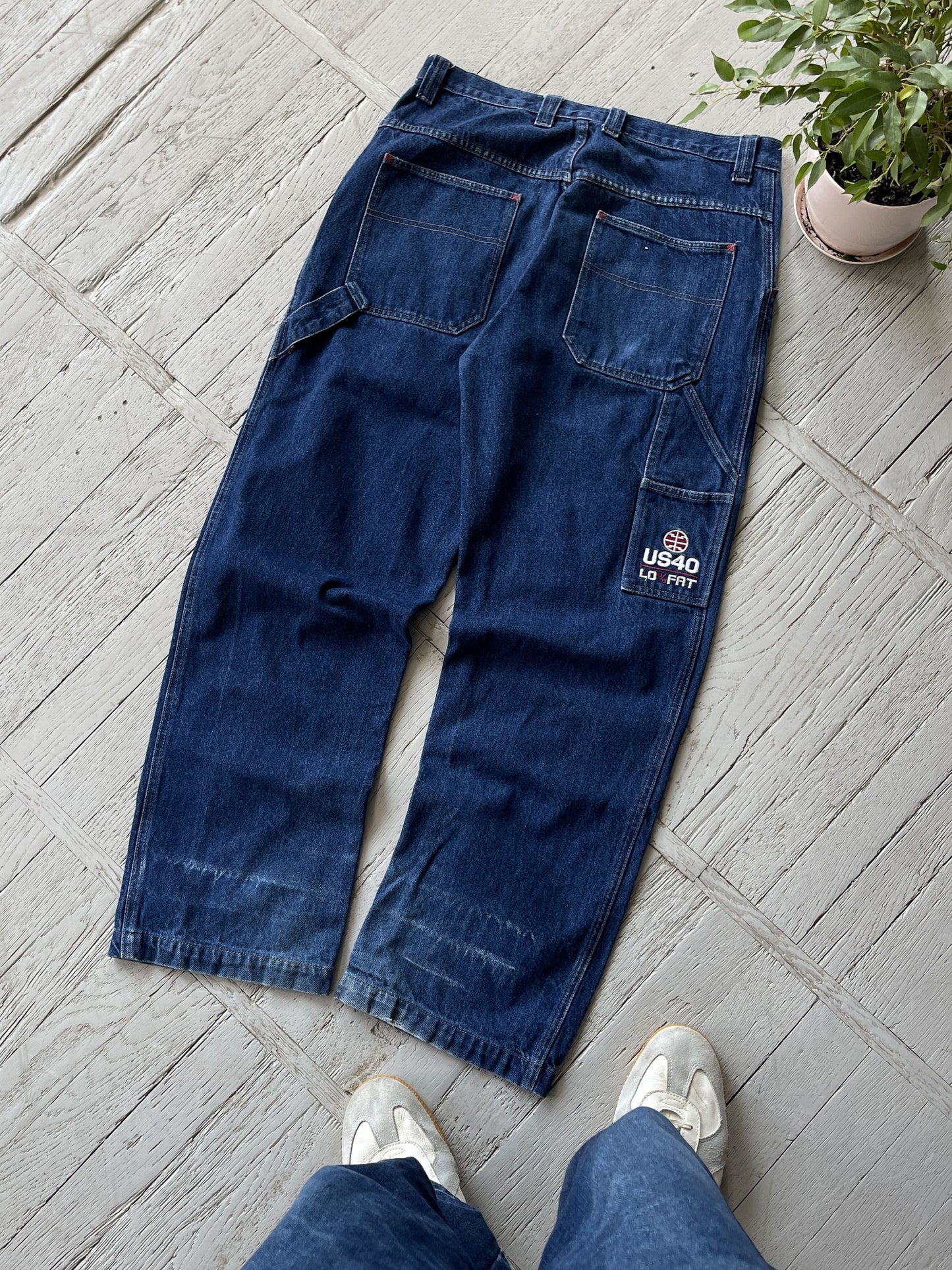 L Vintage Baggy Carpenter Denim Work Pants