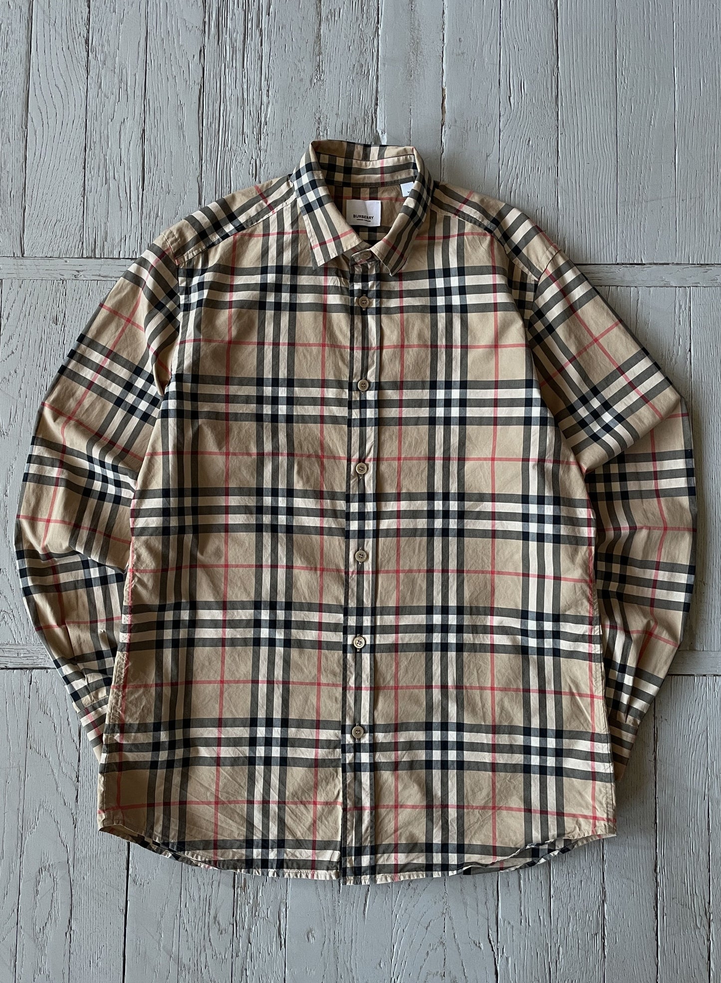 M Vintage Burberry Button Up Nova Check Shirt