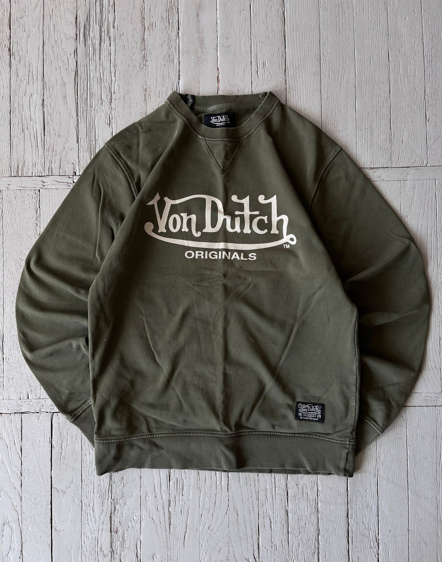 S Vintage Von Dutch Logo Crewneck Baggy Sweatshirt