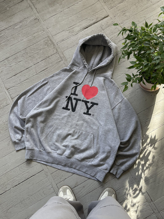 XL Vintage I Love NY Hooded Sweatshirt