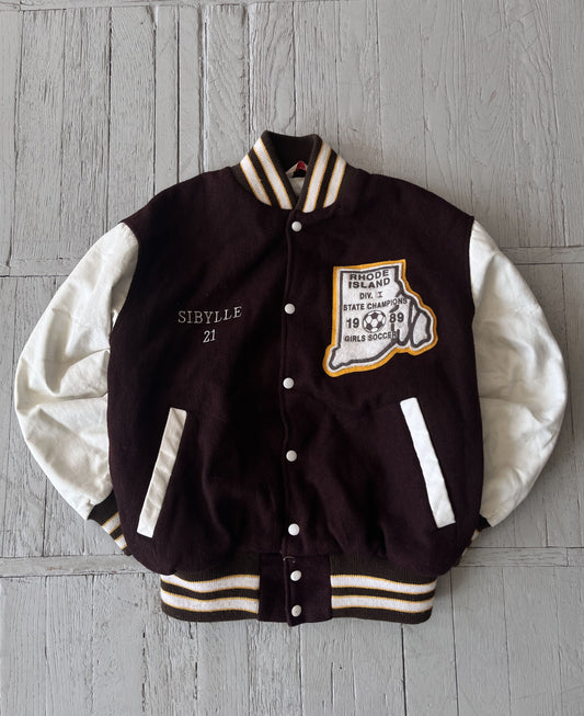 Vintage College Varsity Wool Bomber Jacket