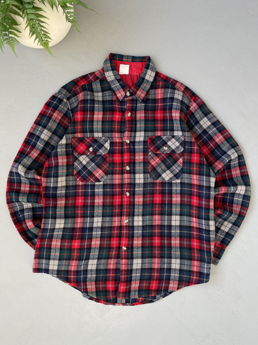 L Vintage Flannel Plaid Shirt