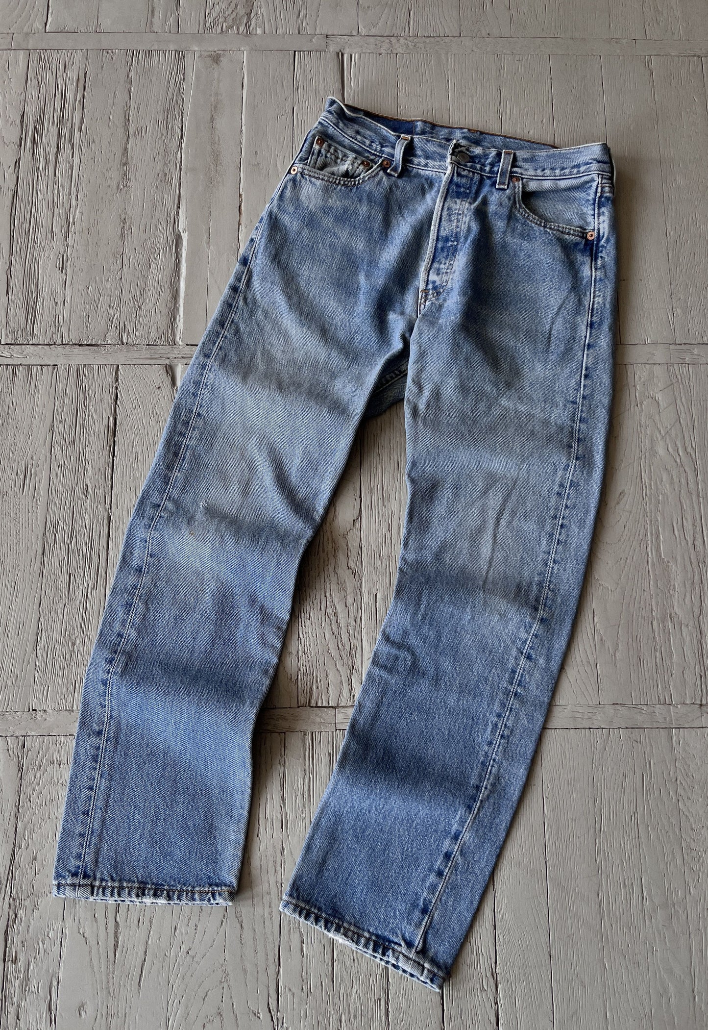 Vintage 90s Levi's 501 Washed Blue Denim Jeans