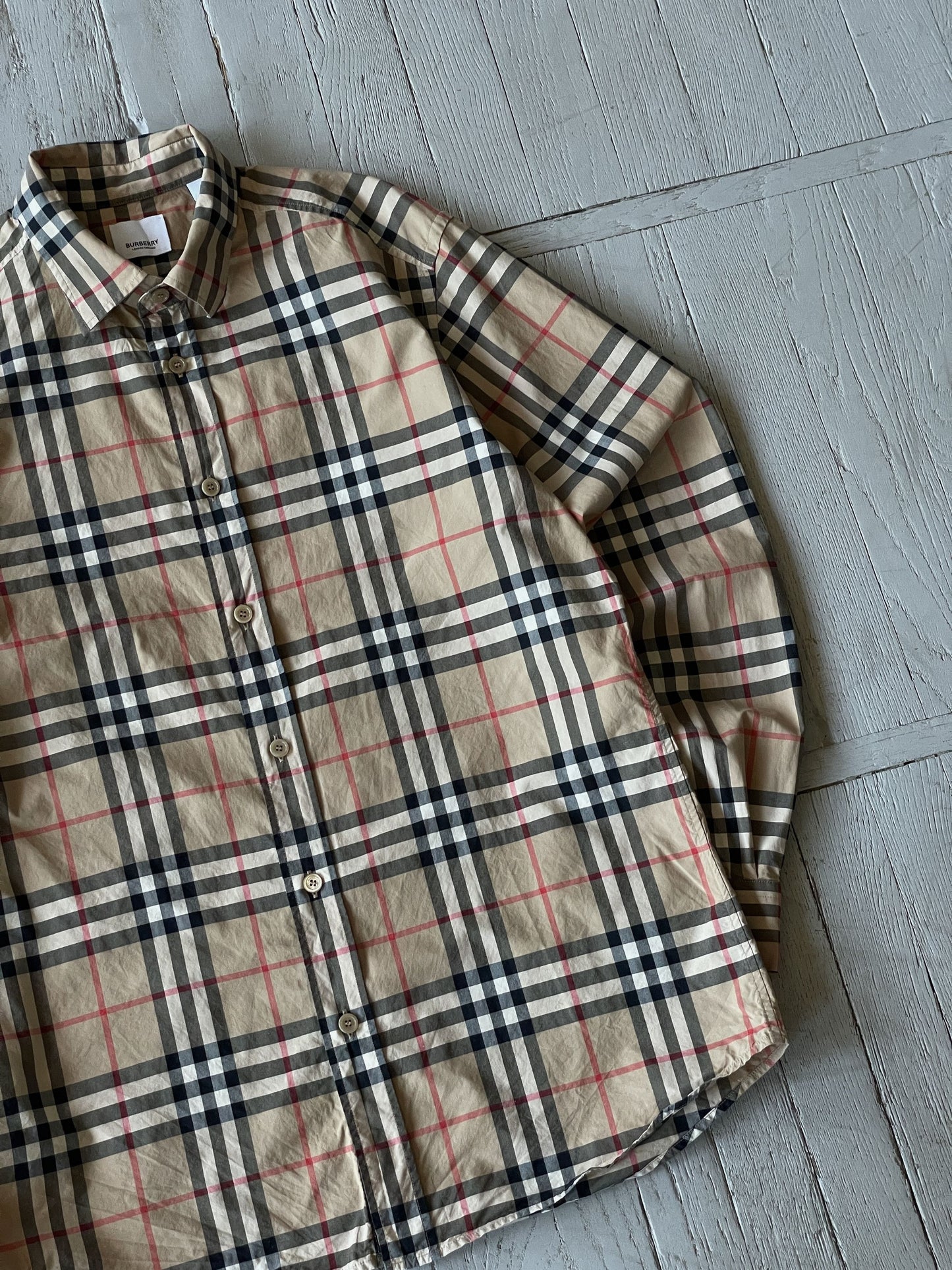 M Vintage Burberry Button Up Nova Check Shirt