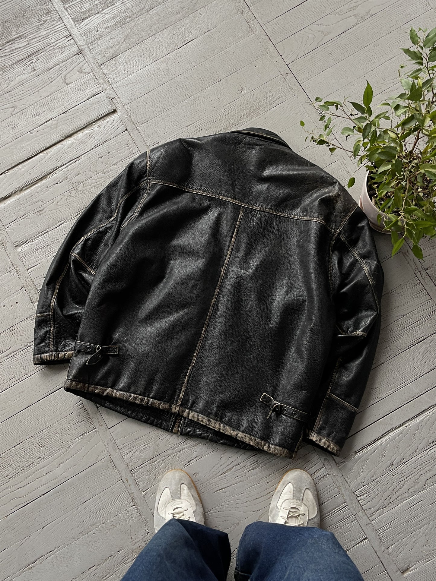 Vintage Real Leather Aviator Jacket