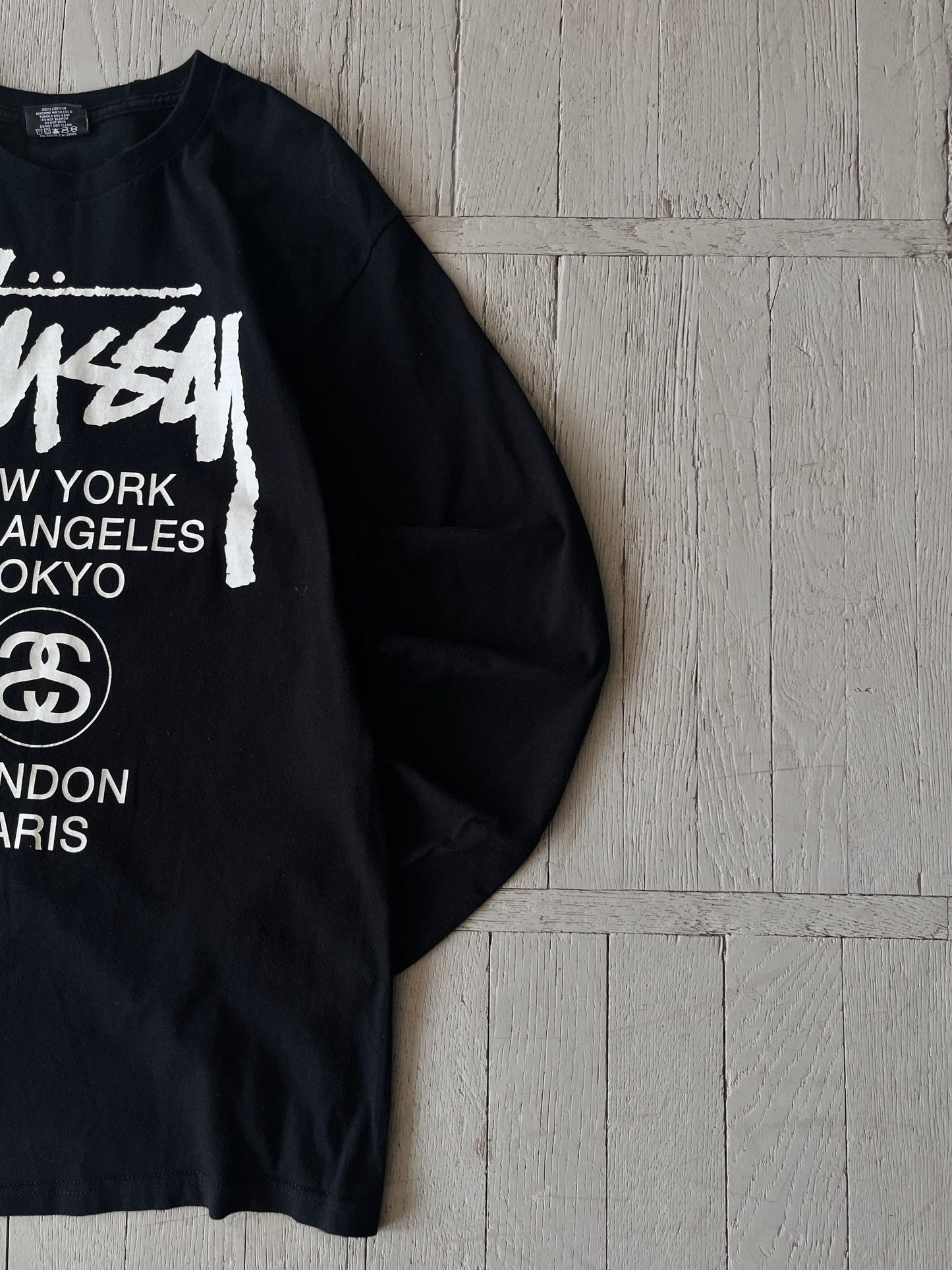 Vintage Stussy World Tour Long Sleeve Tee Shirt