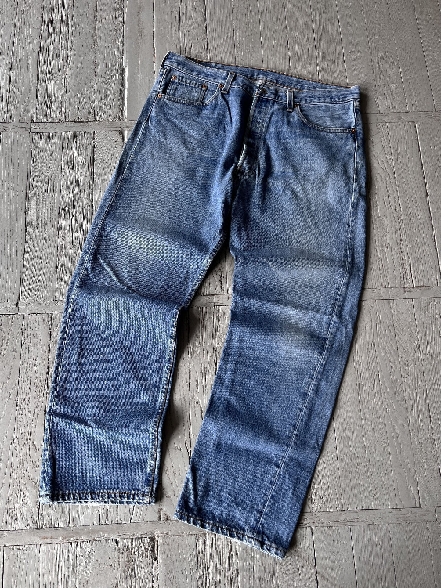 Джинси 90-х Levi's 501 Washed Blue Denim