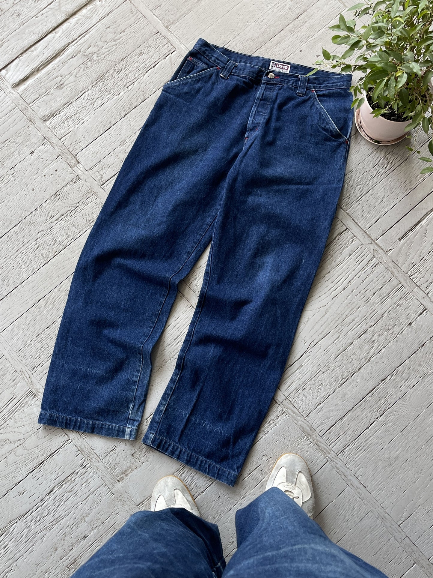 L Vintage Baggy Carpenter Denim Work Pants