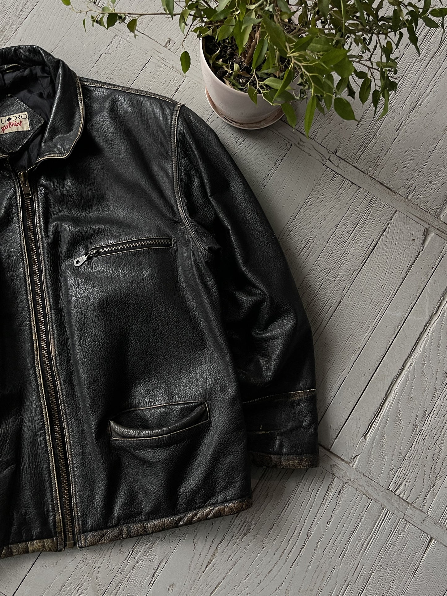 Vintage Real Leather Aviator Jacket