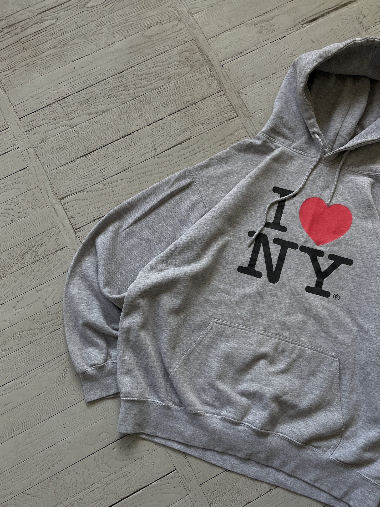 XL Vintage I Love NY Hooded Sweatshirt