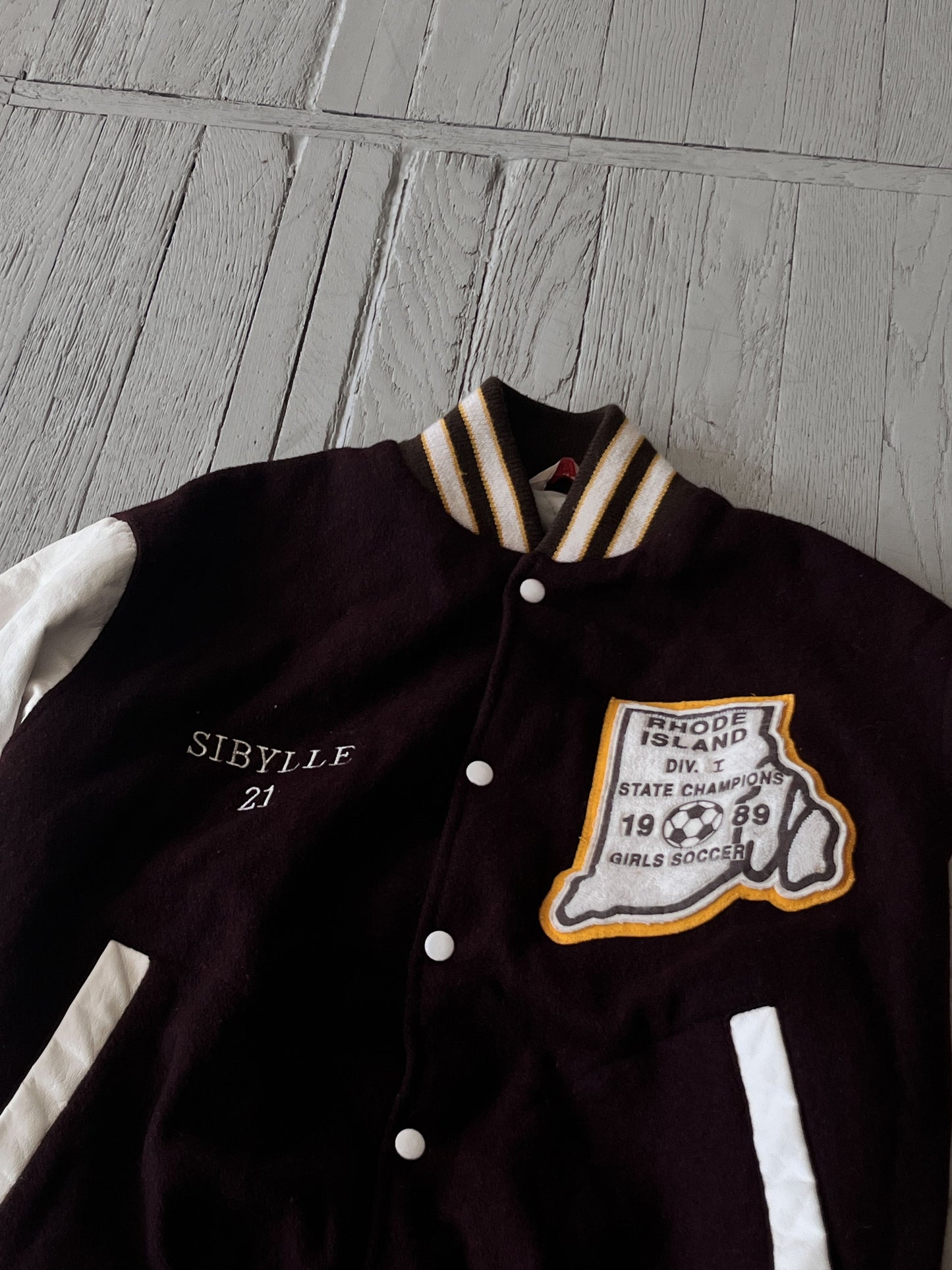 Vintage College Varsity Wool Bomber Jacket