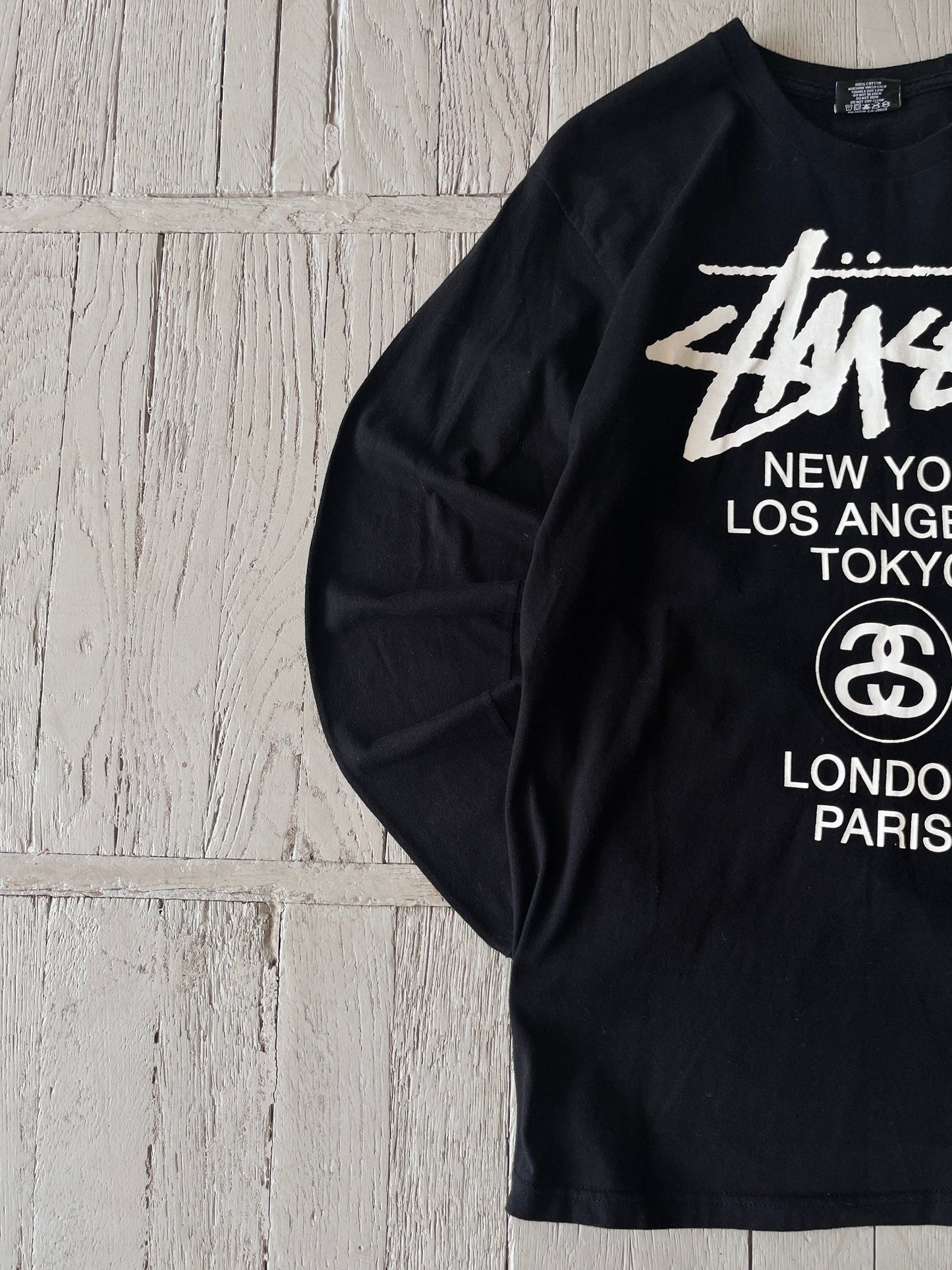 Vintage Stussy World Tour Long Sleeve Tee Shirt