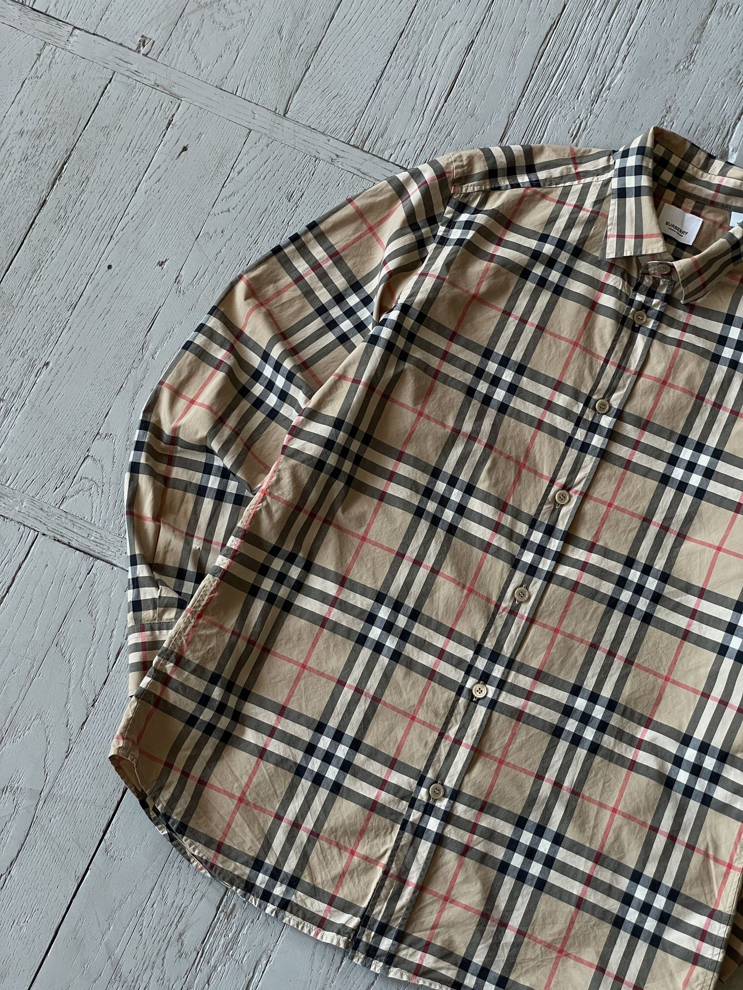 M Vintage Burberry Button Up Nova Check Shirt