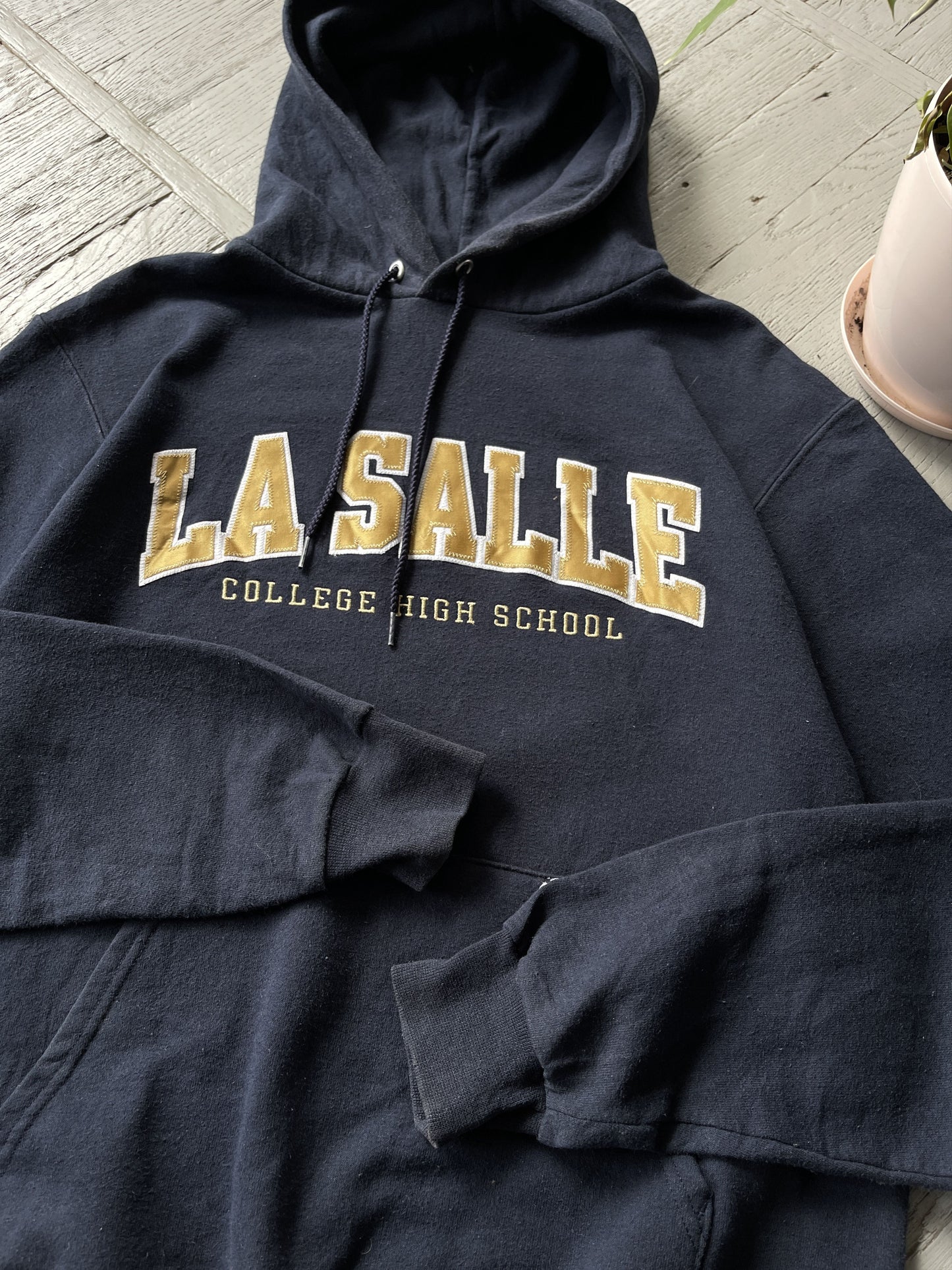 S Vintage Champion La Salle University Hooded Sweatshirt