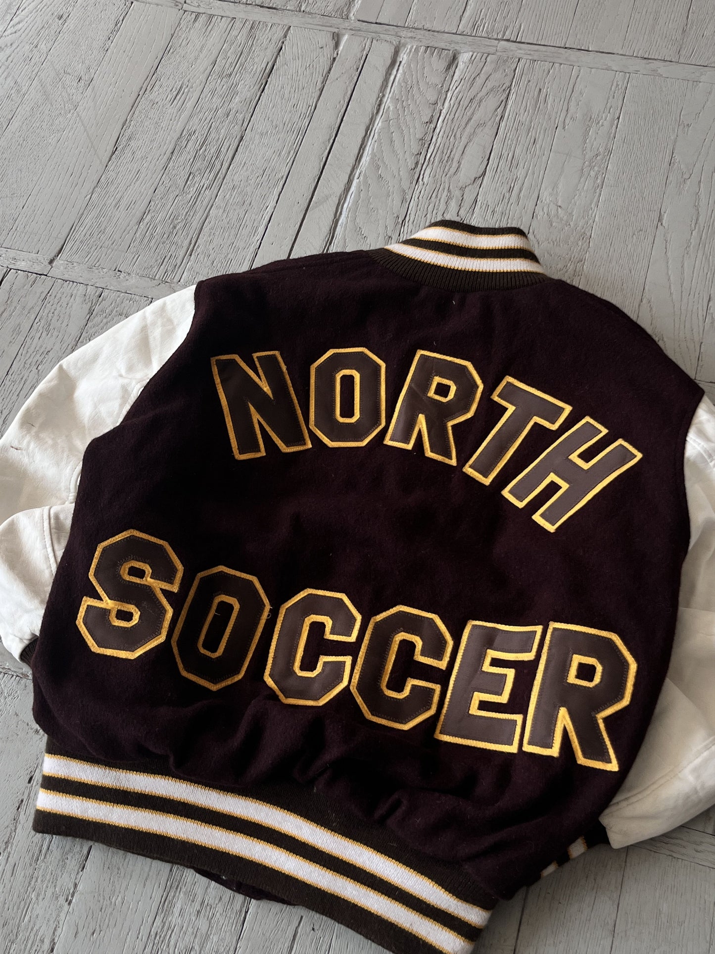 Vintage College Varsity Wool Bomber Jacket