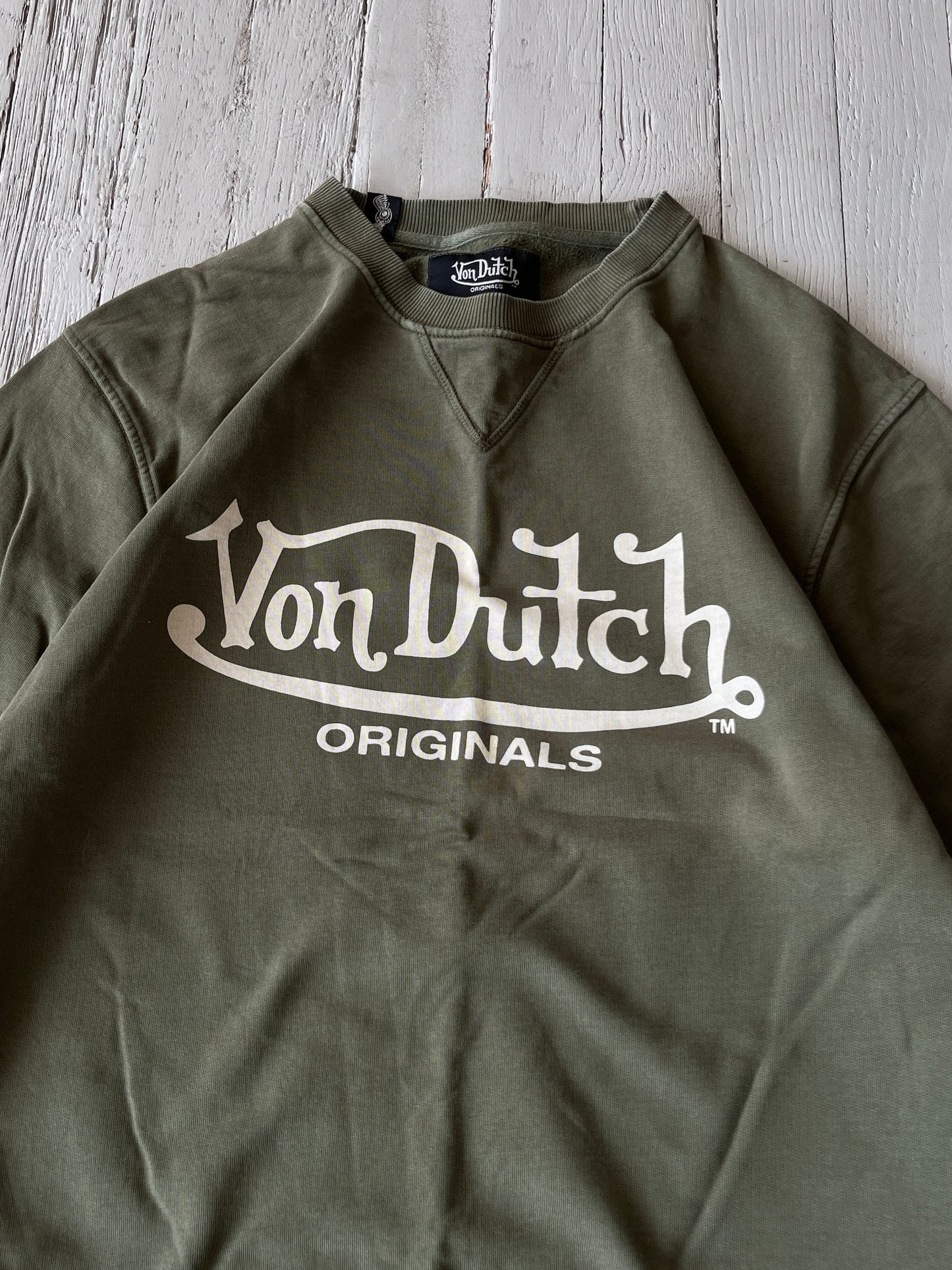 S Vintage Von Dutch Logo Crewneck Baggy Sweatshirt