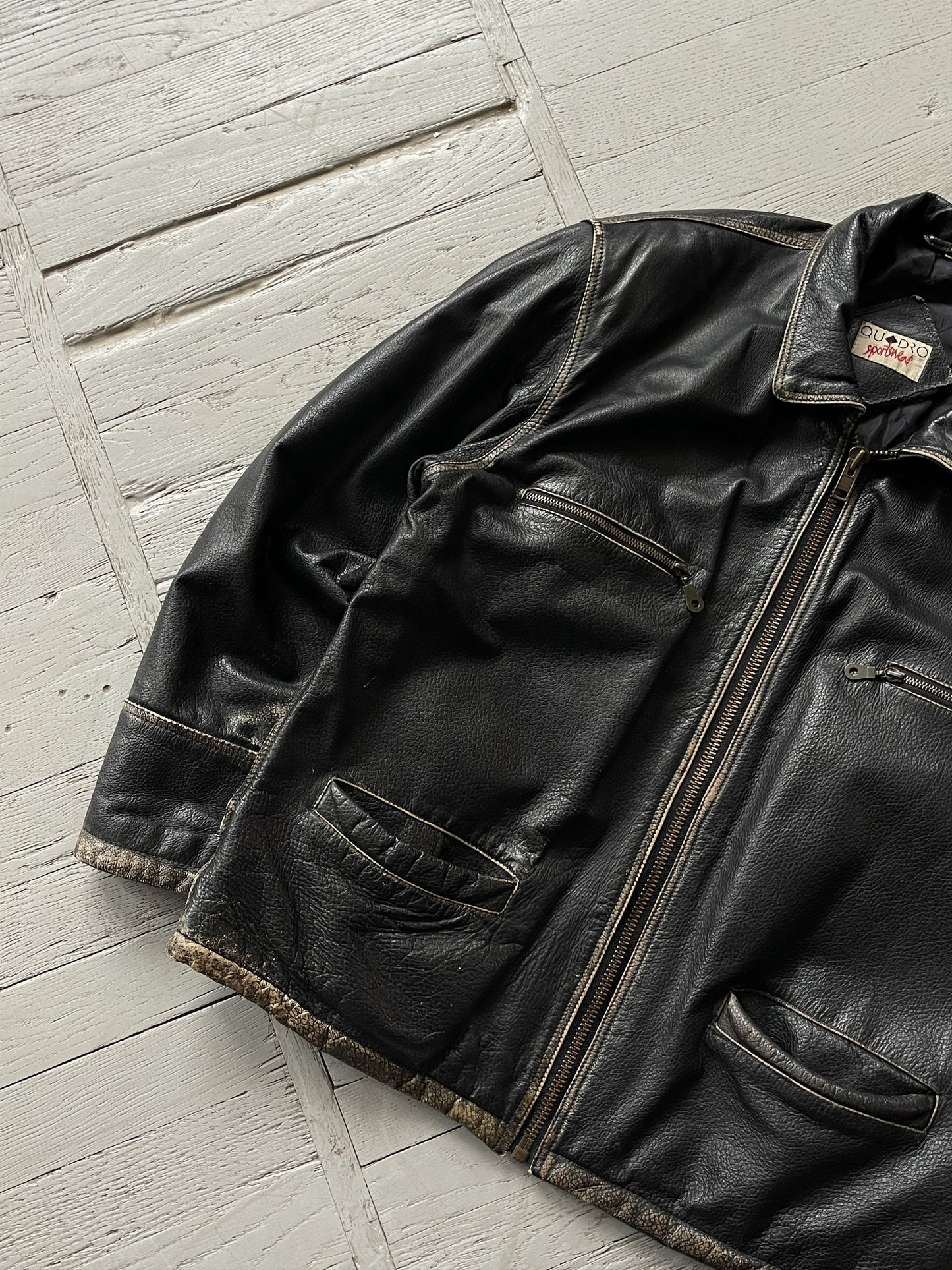 Vintage Real Leather Aviator Jacket