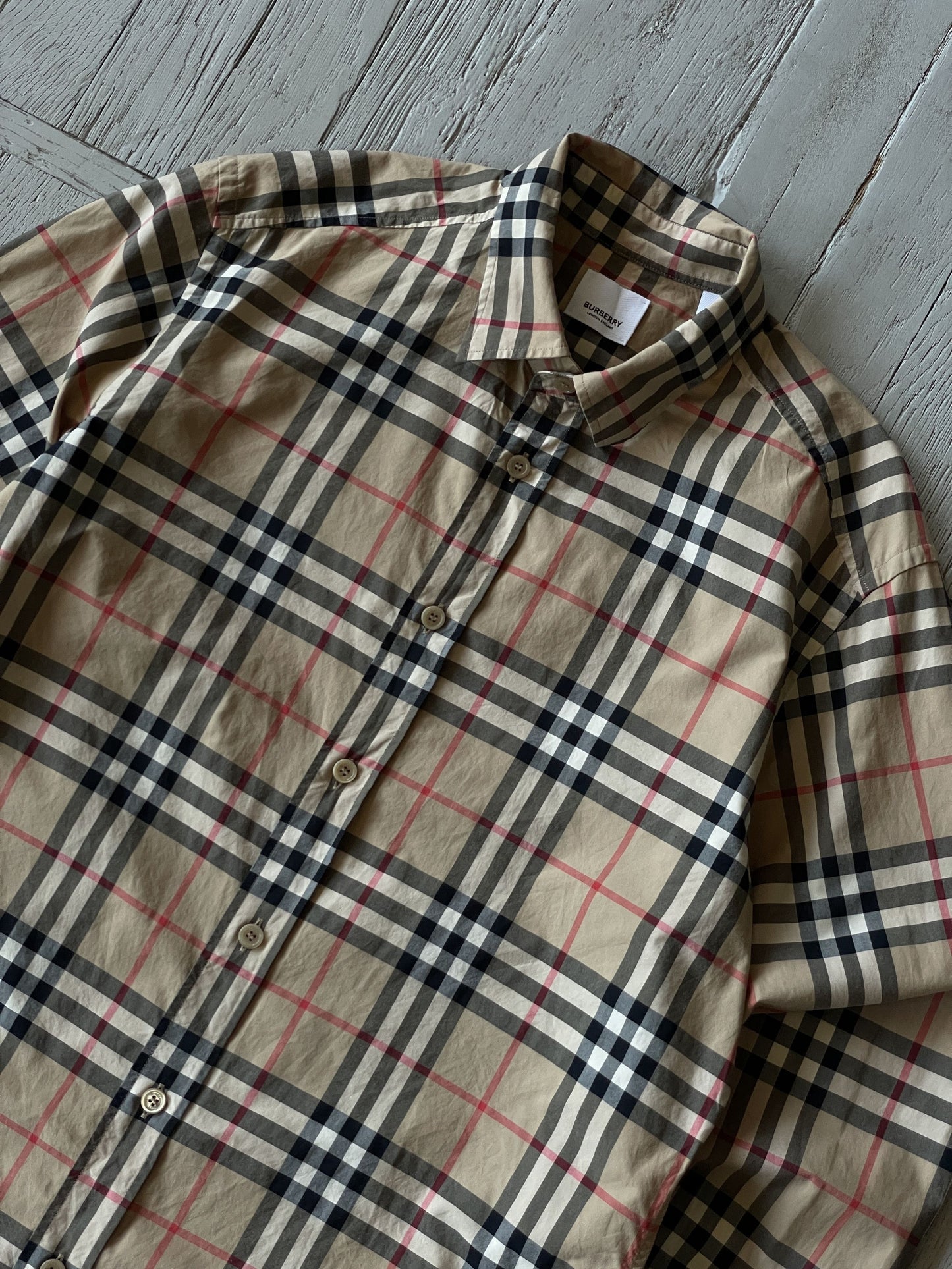 M Vintage Burberry Button Up Nova Check Shirt