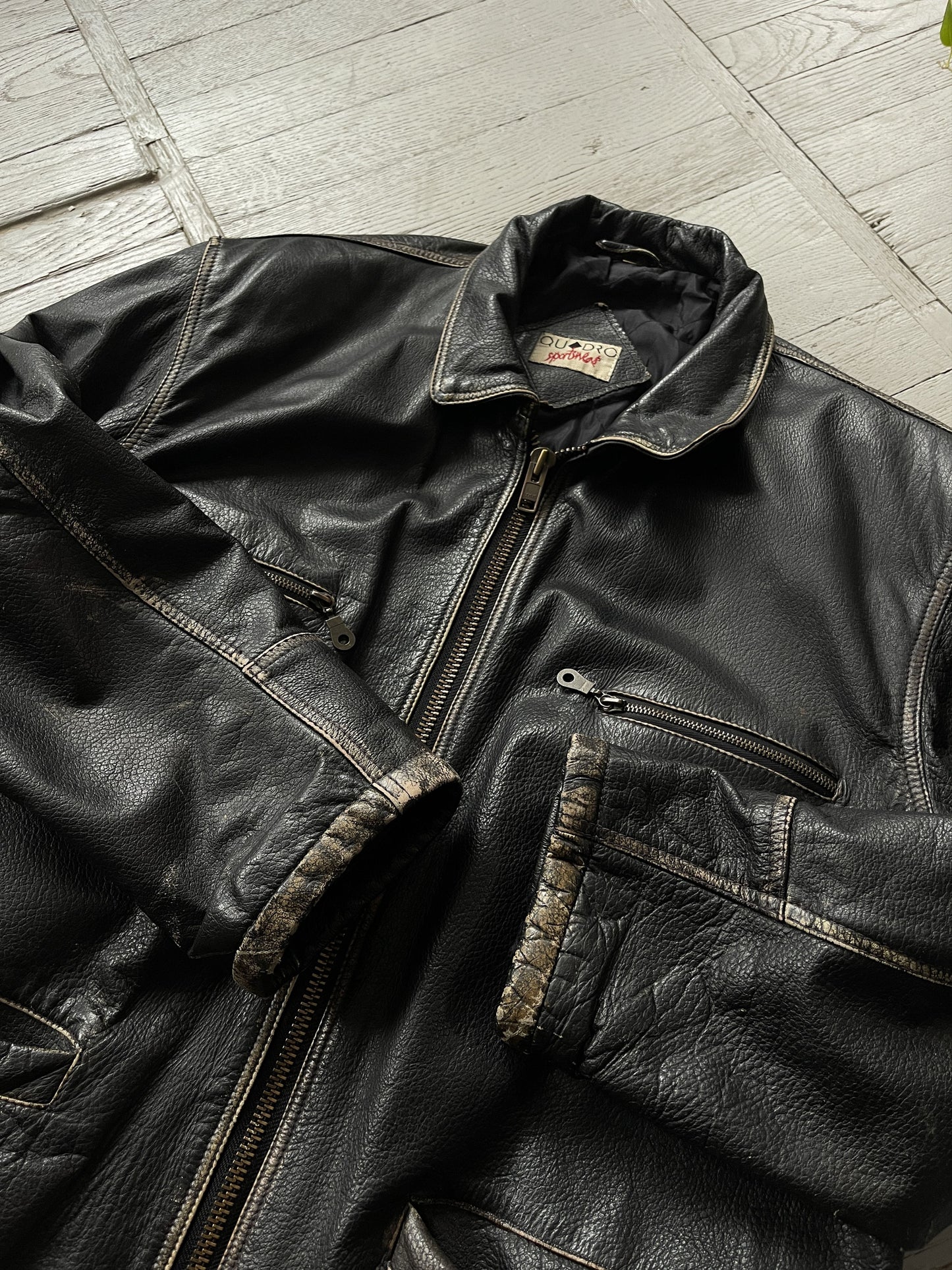 Vintage Real Leather Aviator Jacket