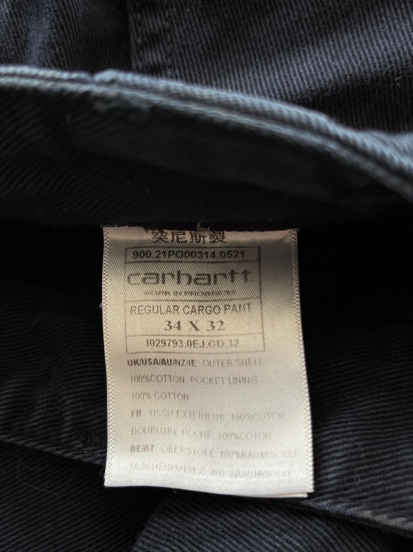 34x32 Carhartt WIP Regular Fit Cargo Pants