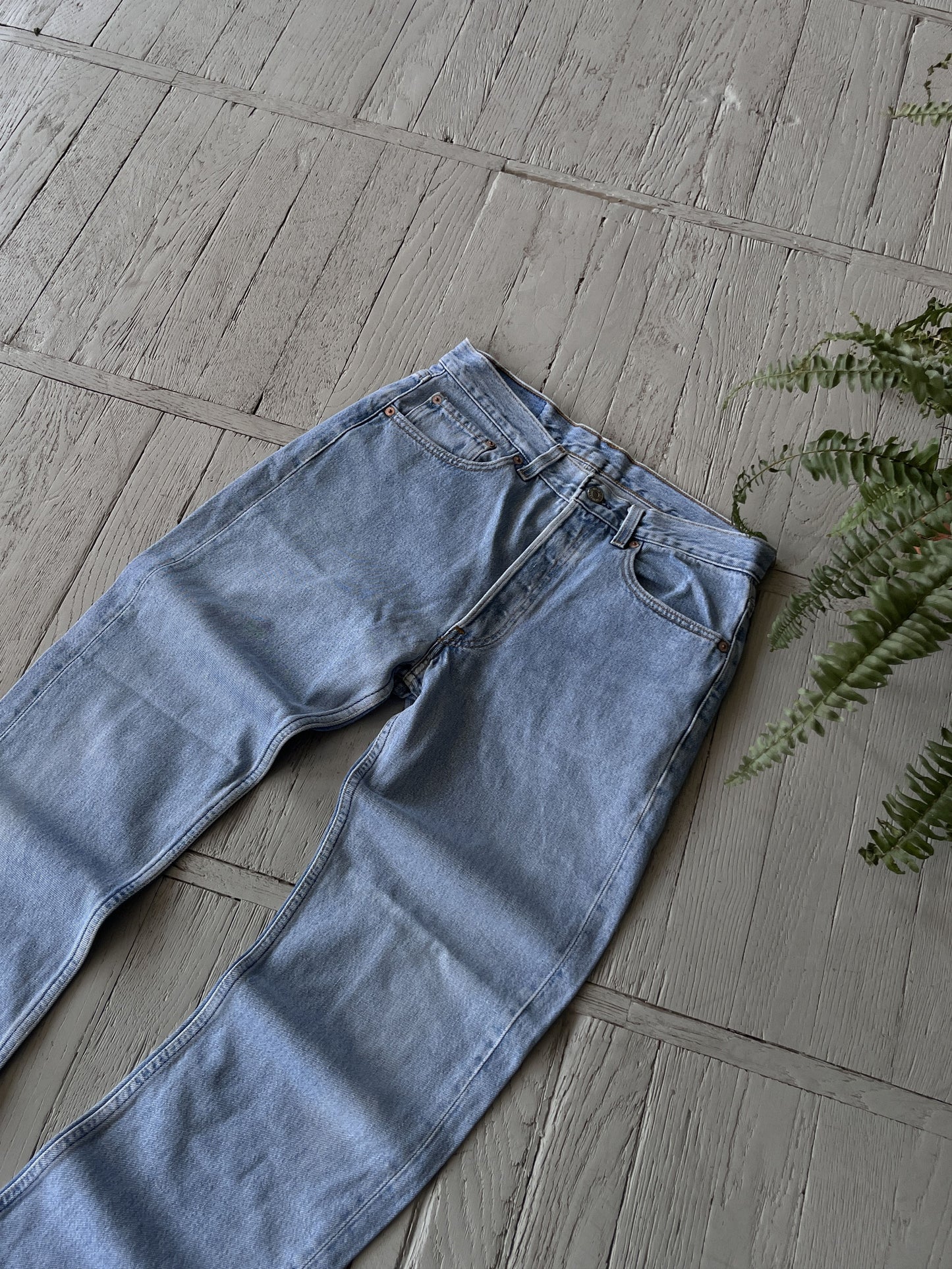 Vintage 90s Levi's 501 Washed Blue Denim Jeans