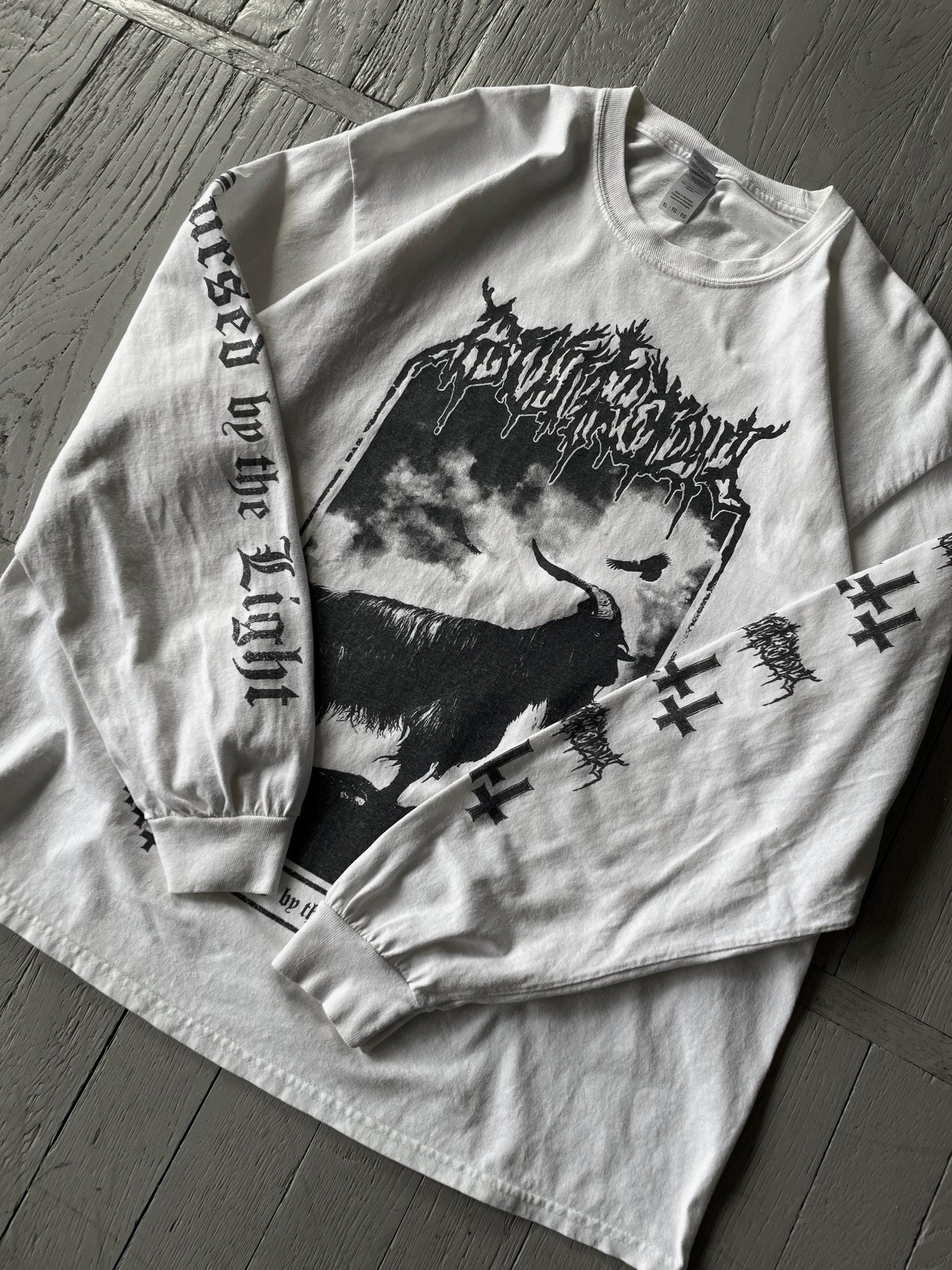 XL Vintage Cursed By The Light Long Sleeve Tee Shirt