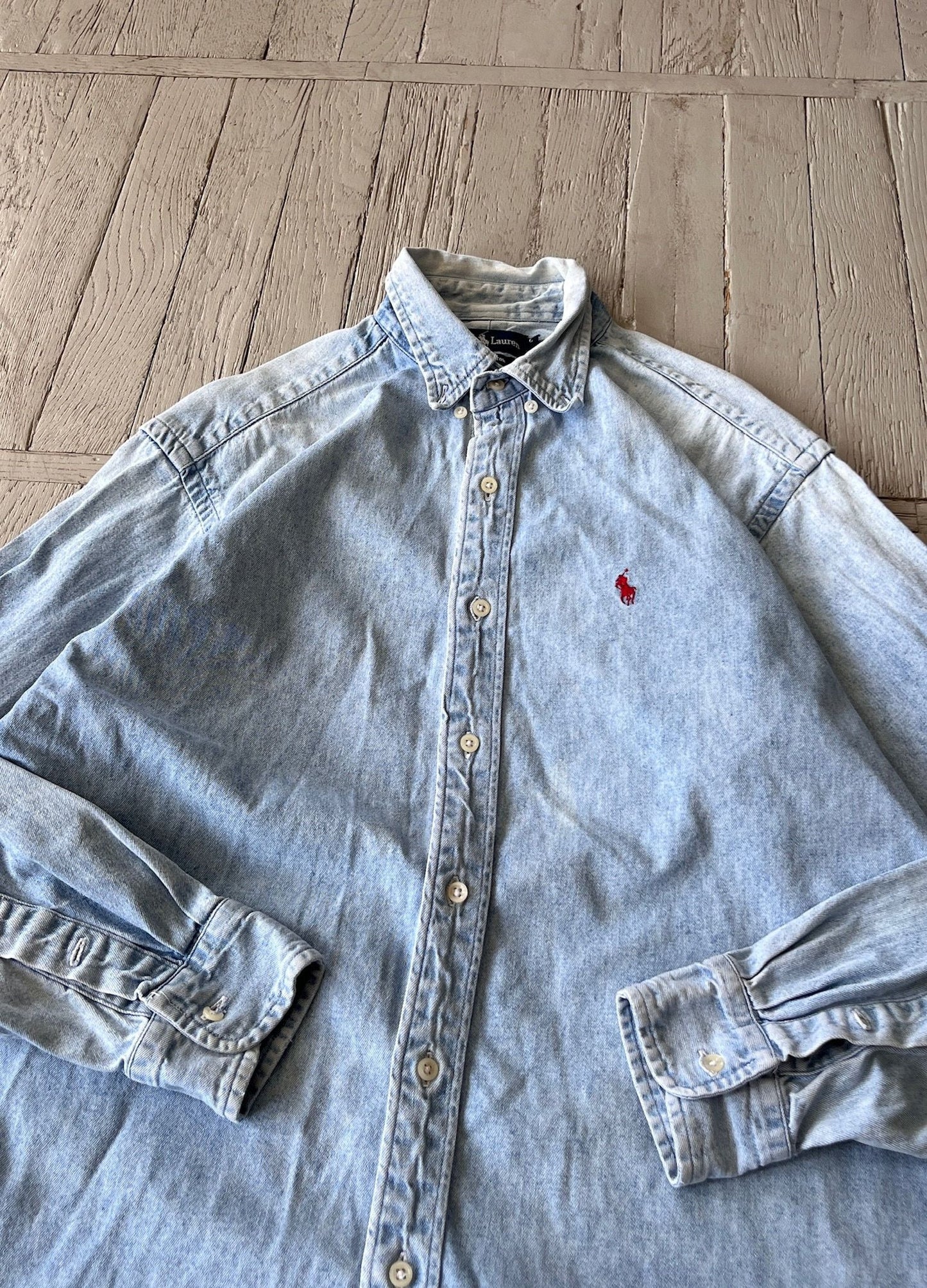 Vintage Men's Polo Ralph Lauren Denim Oxford Shirt