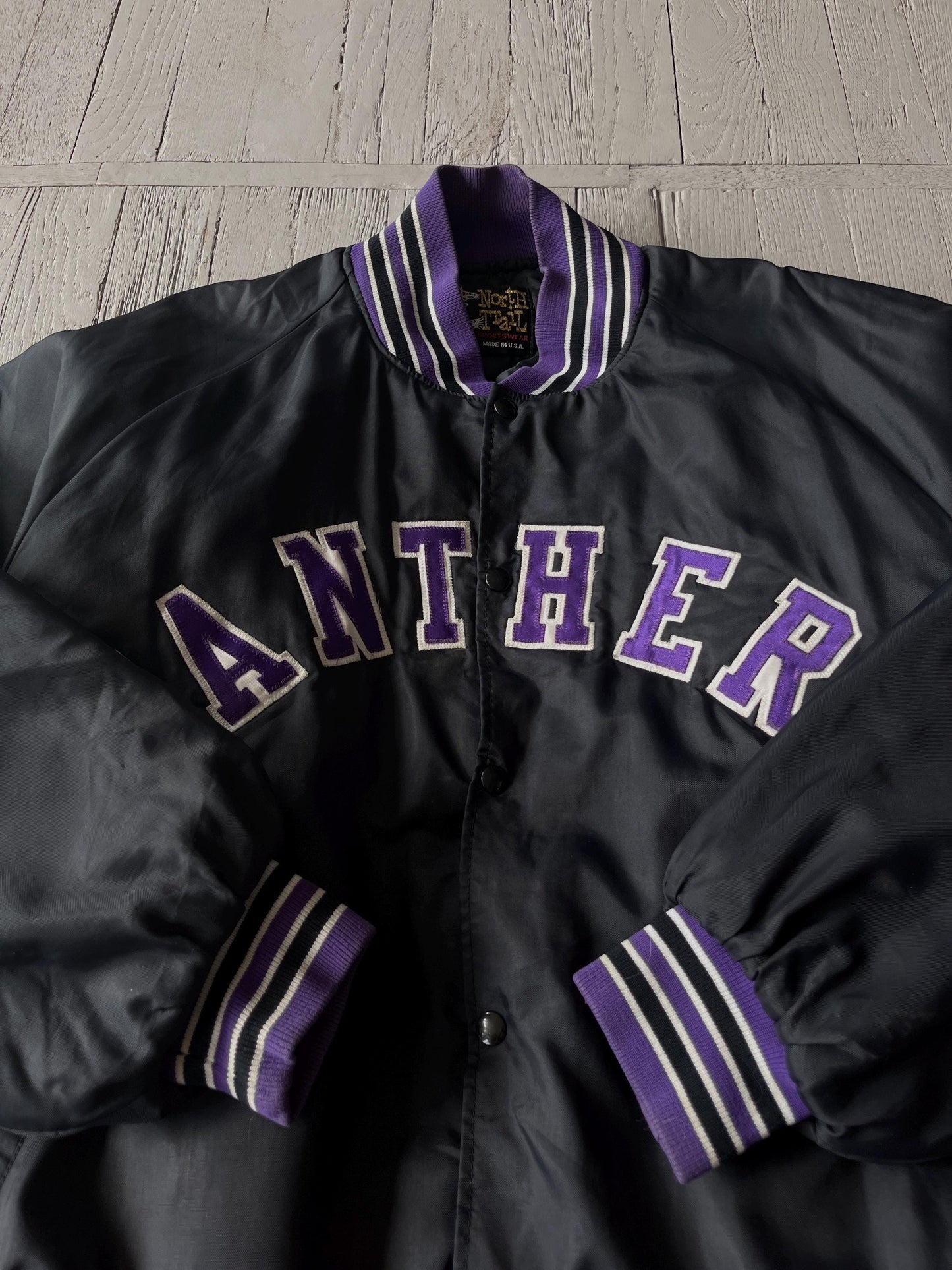 Vintage Panthers Varsity Baggy Bomber Jacket