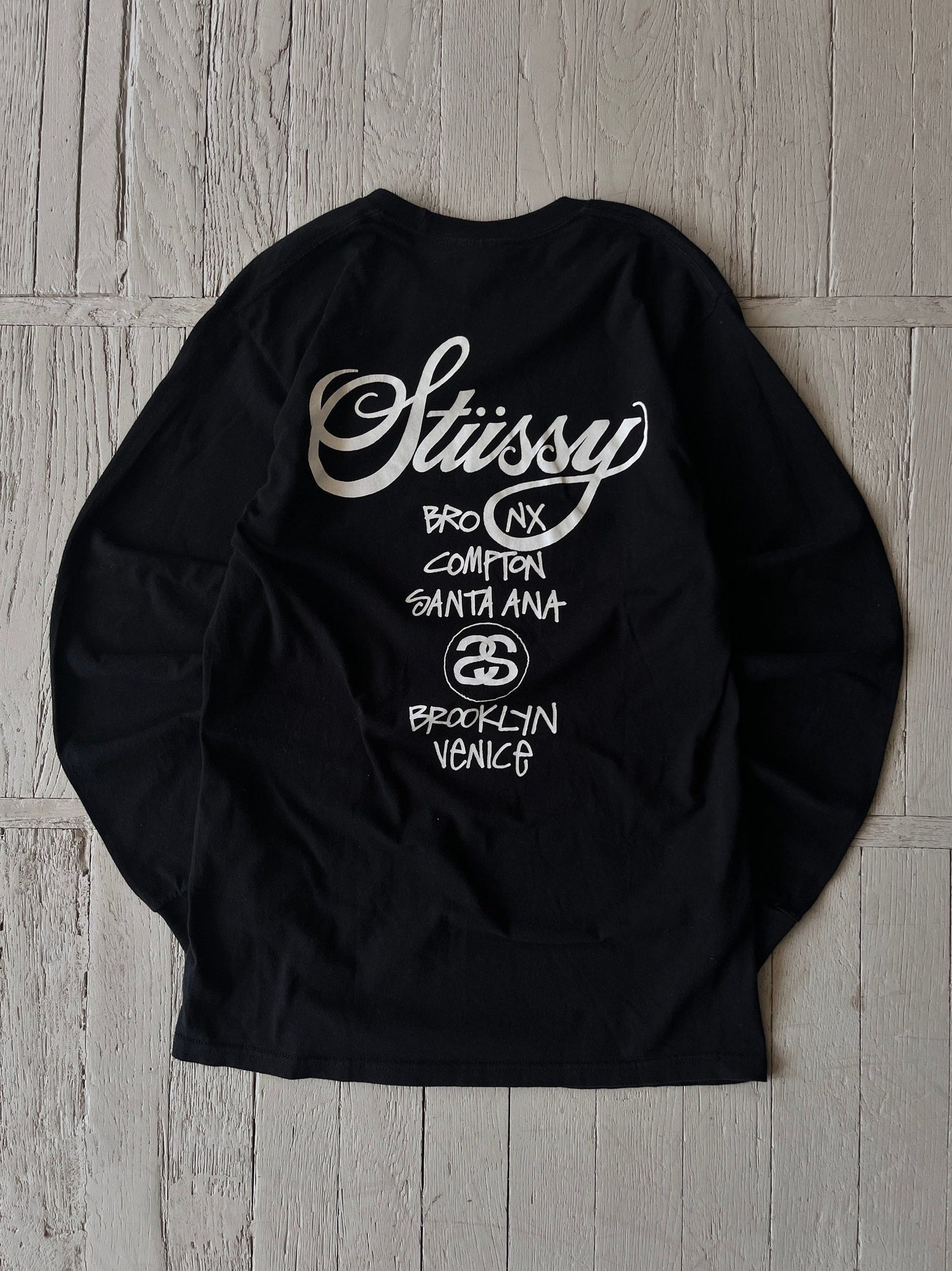 Vintage Stussy World Tour Long Sleeve Tee Shirt