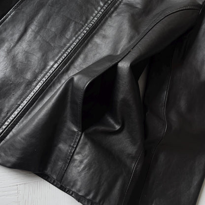 S Vintage 00s Gap Leather Full Zip Jacket